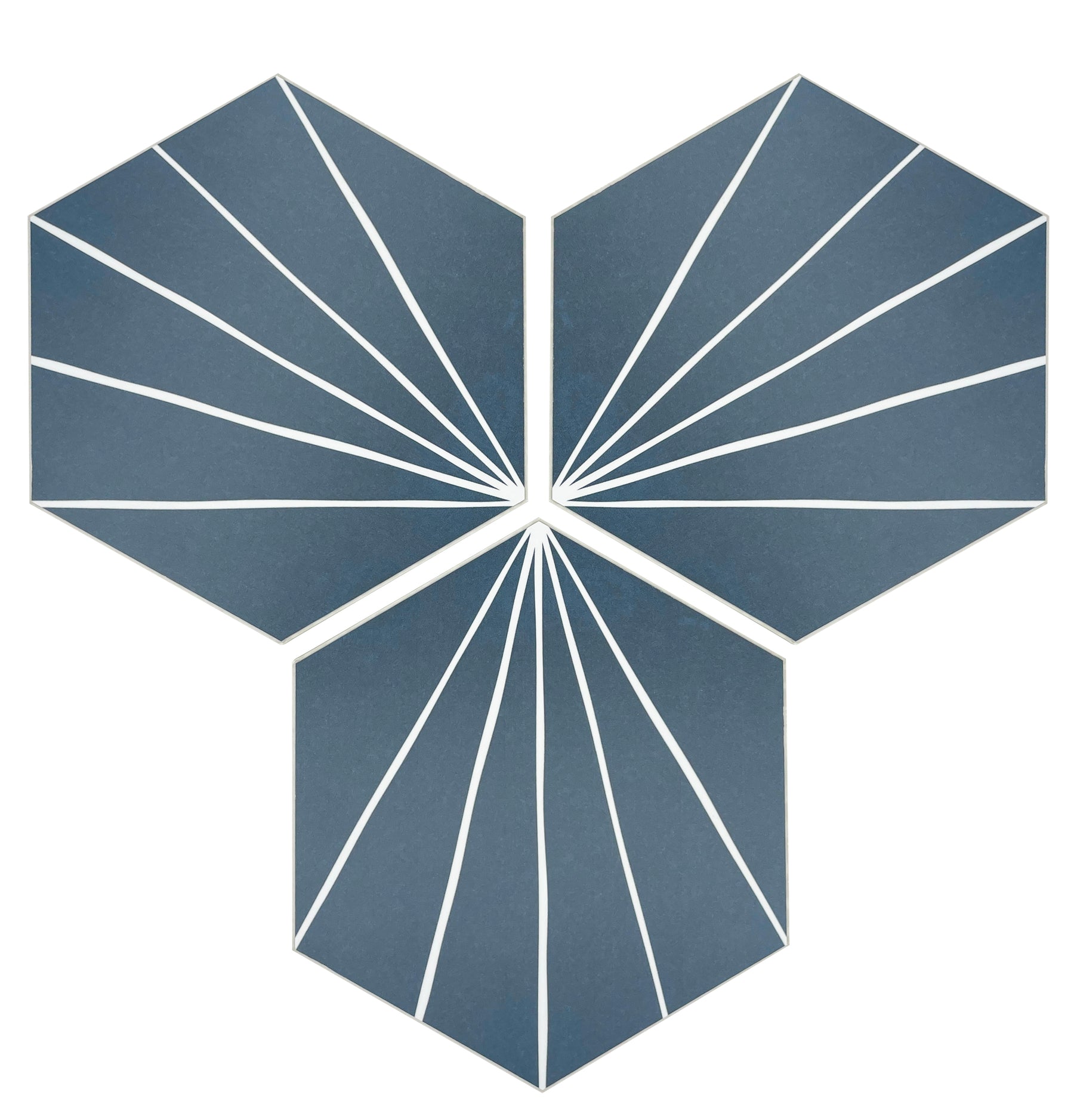 6x7'' Art Deco Hexagon Navy Peel and Stick Tile