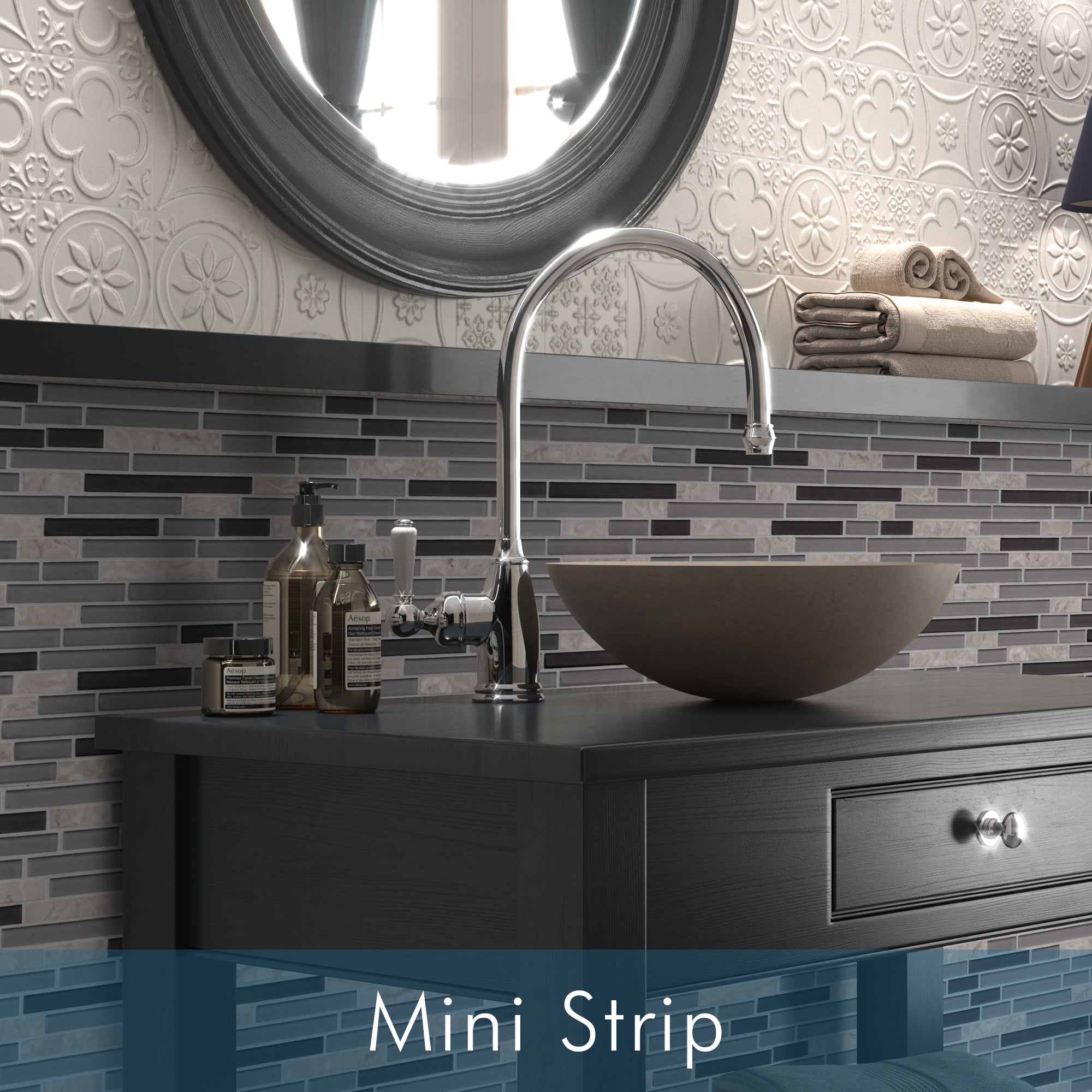 Mini Strip Mosaic Tile