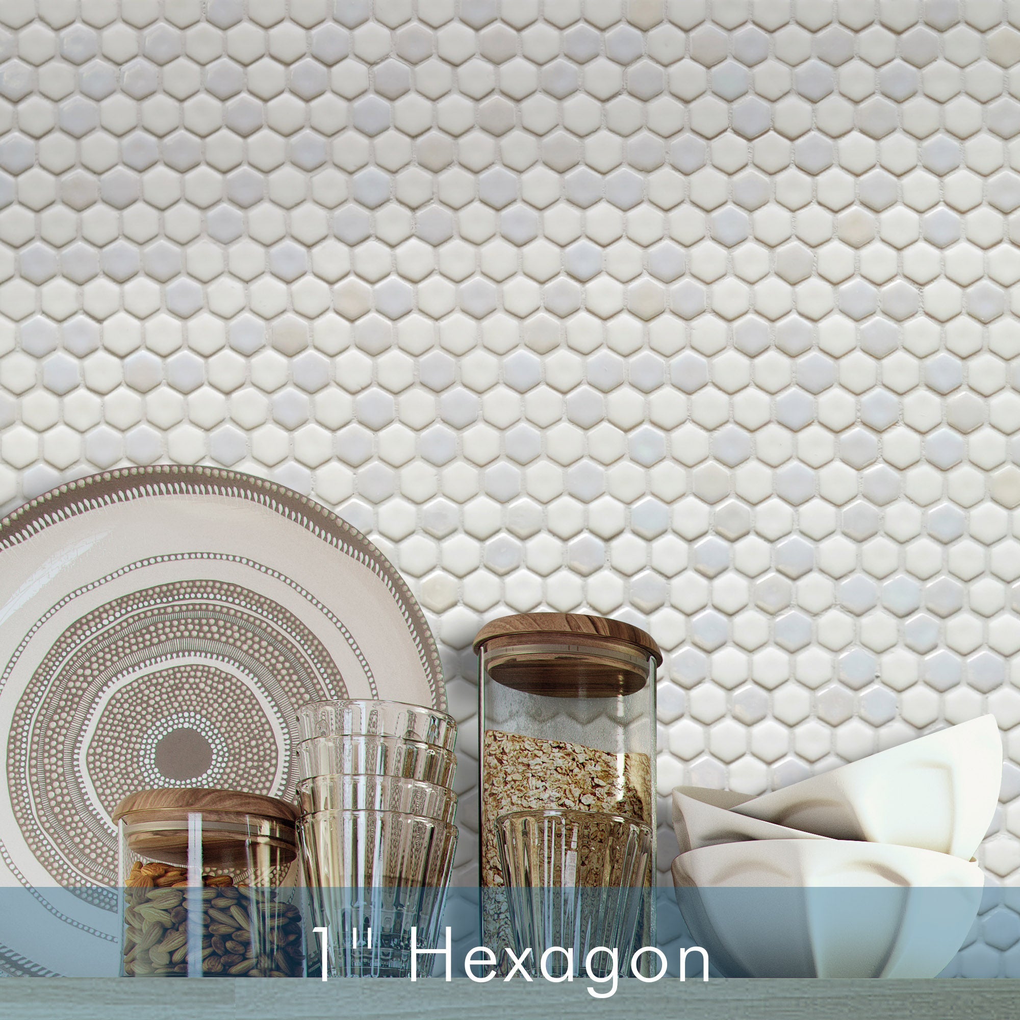 1" Hexagon Mosaic Tile