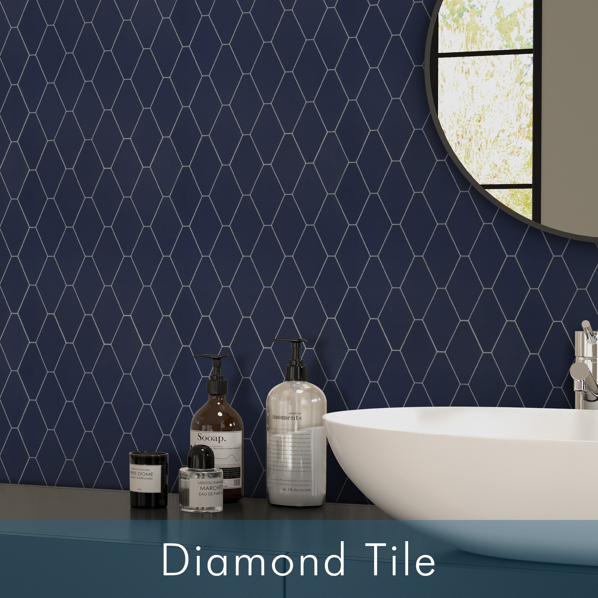 Rectangular Diamond Tiles Diamond Tiles Bathroom