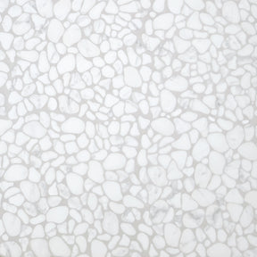 White Calacatta Pebble 10.6"x10.6" Recycled Glass Floor And Wall Mosaic Tile