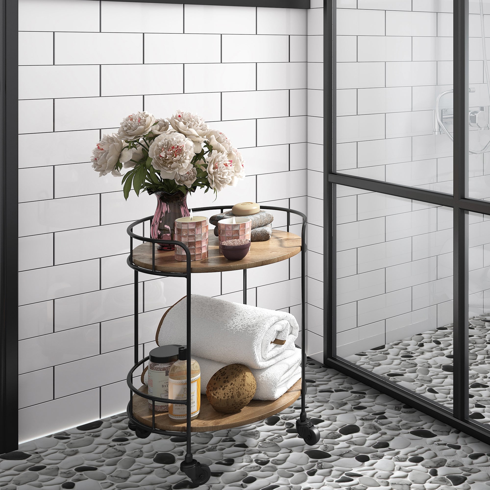 Pebble Grey Mix Recycled Glass Floor and Wall Mosaic Tile