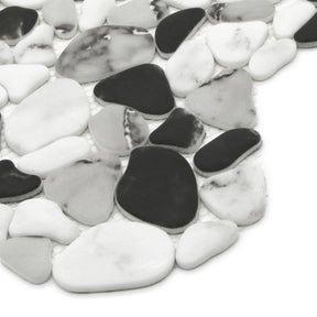 Pebble Grey Mix 12"x12" Recycled Glass Floor And Wall Mosaic Tile