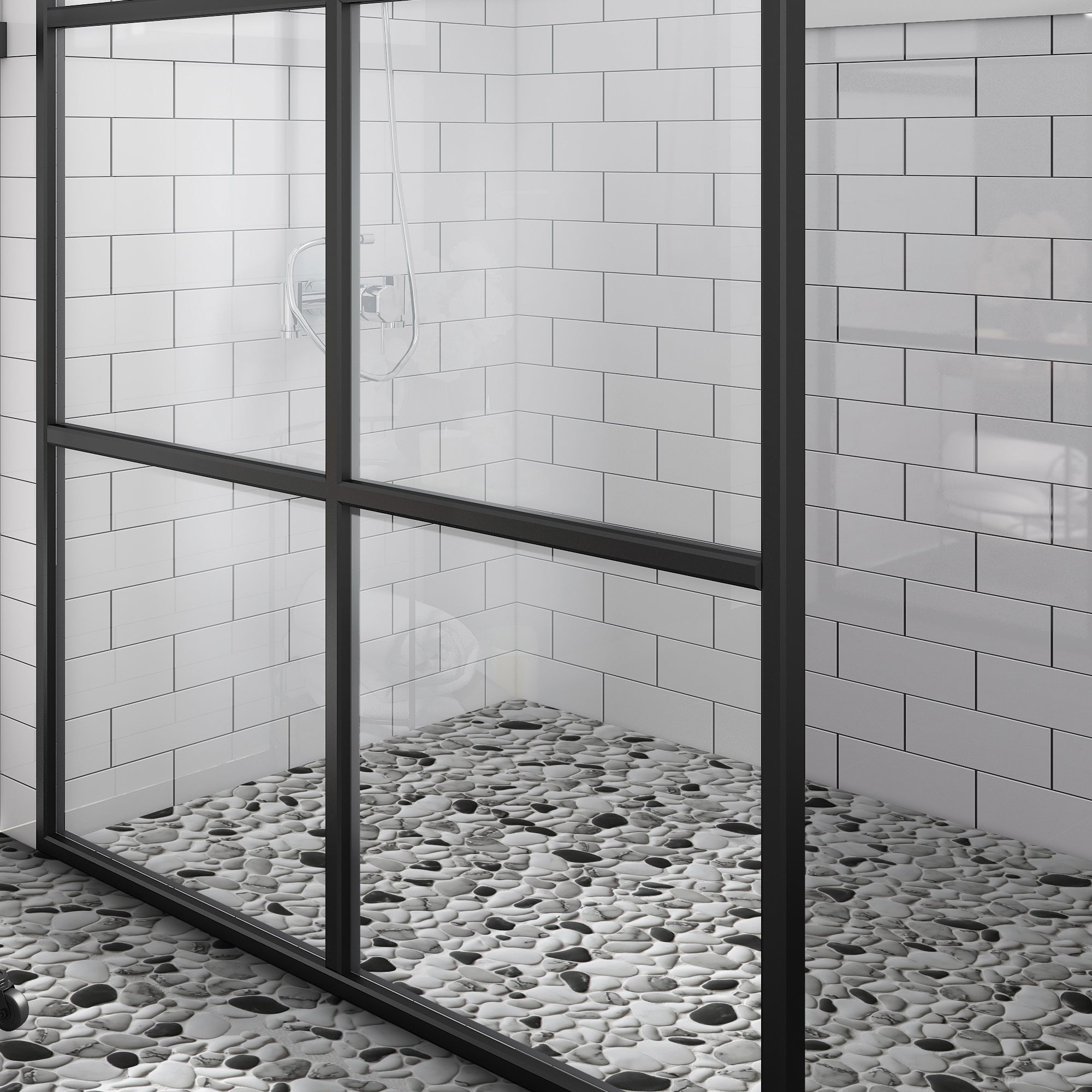 Pebble Grey Mix Recycled Glass Floor and Wall Mosaic Tile