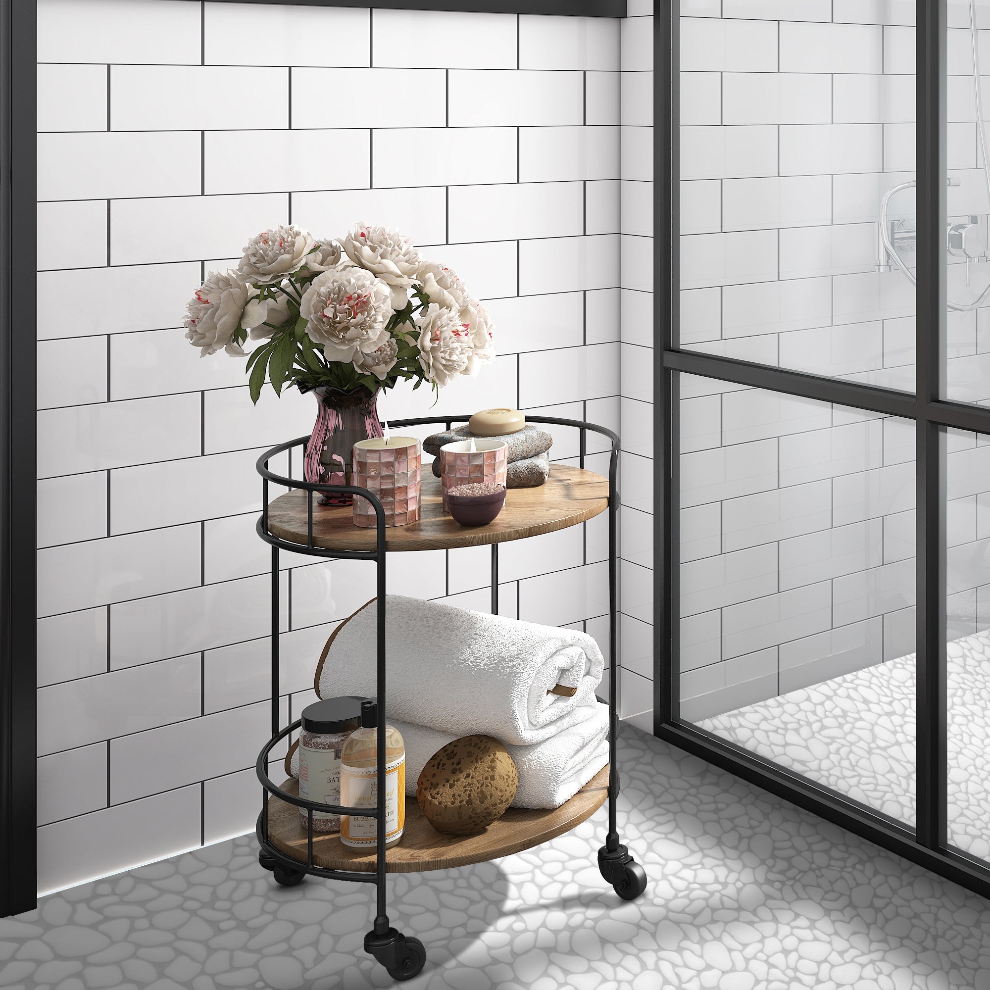 Pebble White Recycled Glass Floor and Wall Mosaic Tile