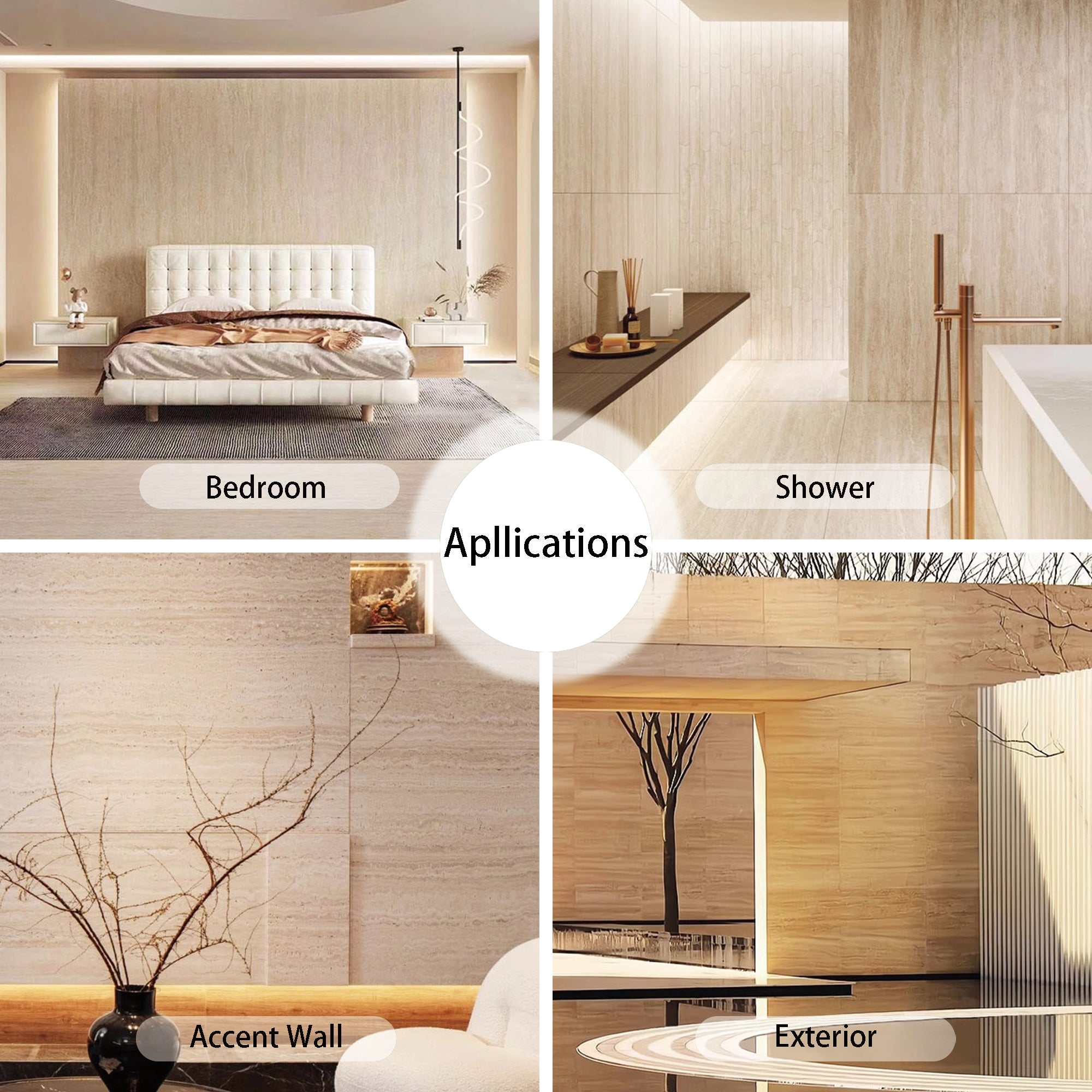 Beige Flexible Stone Travertine Tile