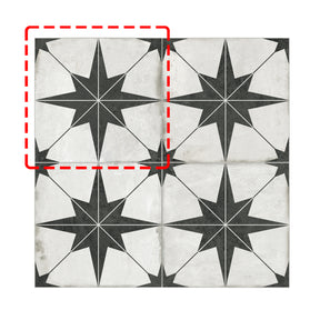 Encaustic Patterned Beige Star Peel and Stick Backsplash Tile