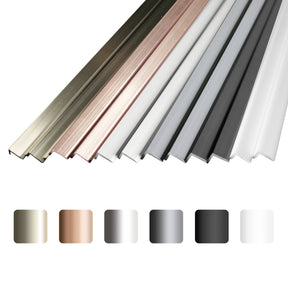 10 Pieces Aluminium Peel and Stick Backsplash Trim, 36Inch Silver Matte