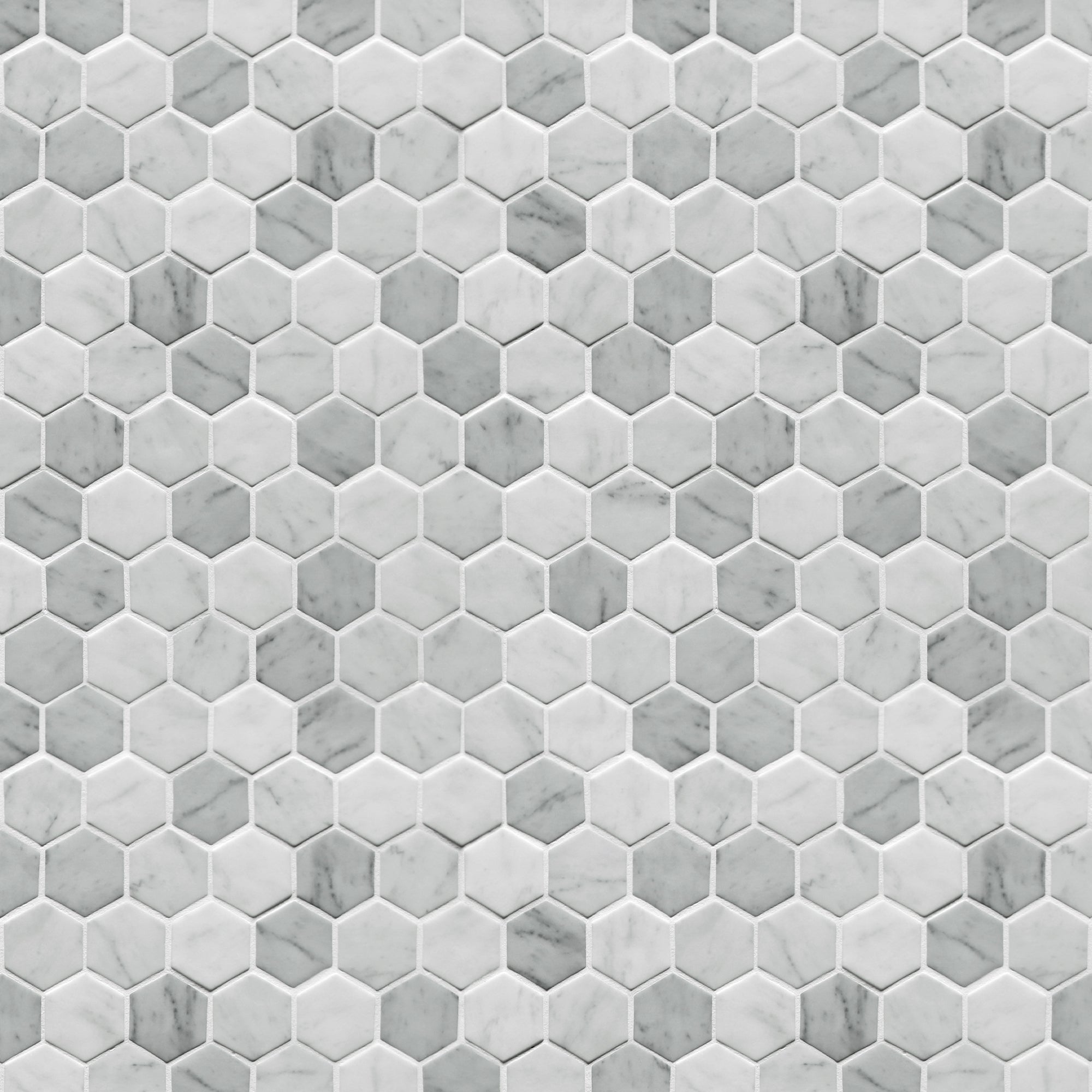 White Carrara Hexagon Recycled Glass Floor and Wall Mosaic Tile