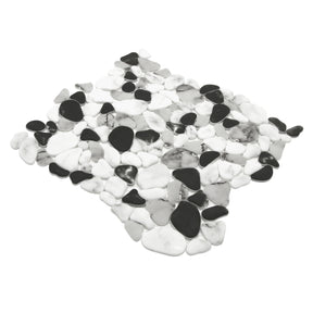 Pebble Grey Mix 12"x12" Recycled Glass Floor And Wall Mosaic Tile