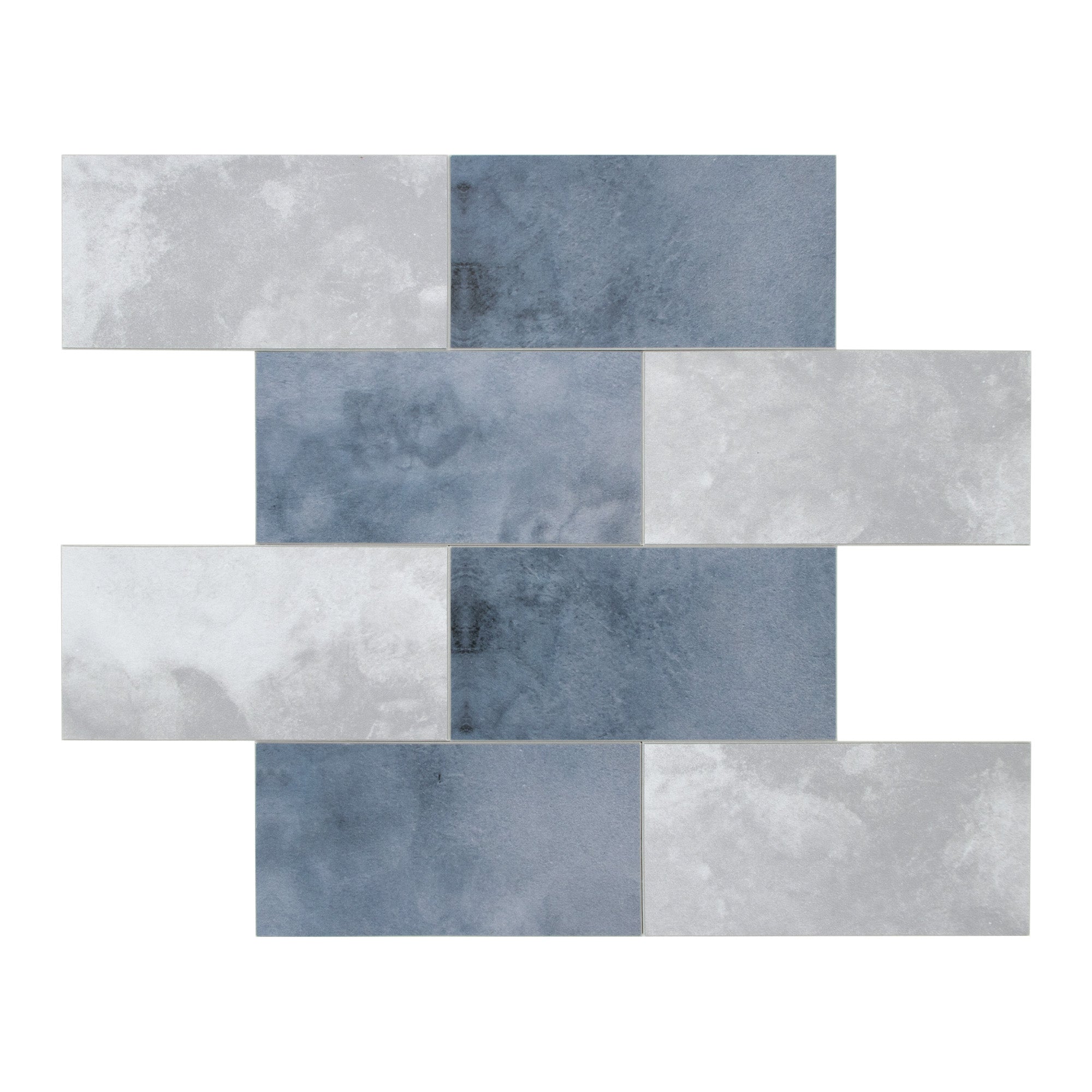 3x6" Blue Cement Peel and Stick Tile