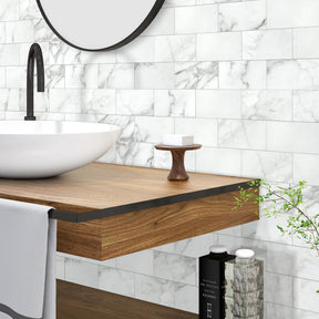 3x6'' Calacatta White Peel and Stick Tile