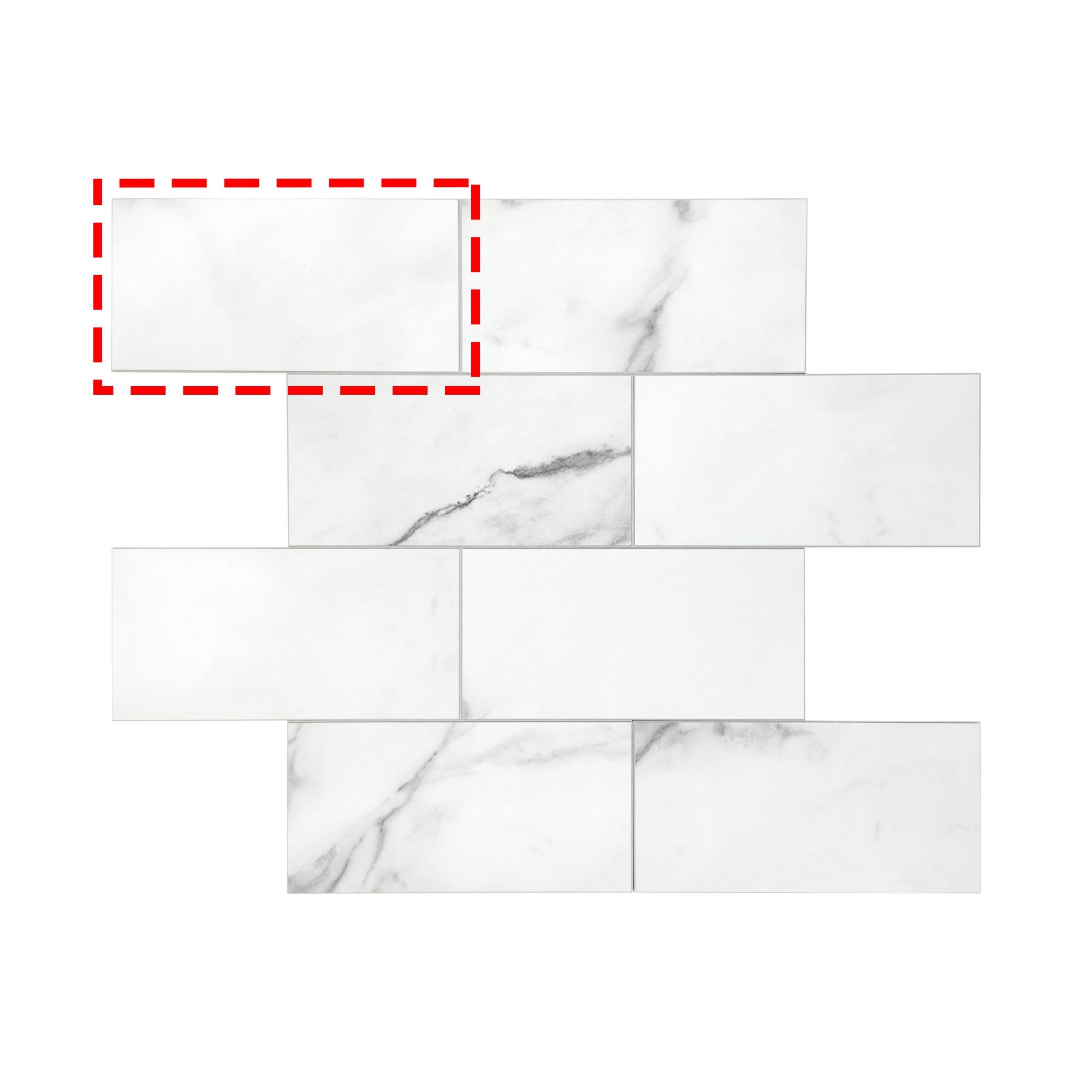 3x6" Calacatta White Peel and Stick Tile