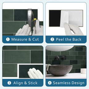 3x6" Green Subway Peel and Stick Backsplash Tile