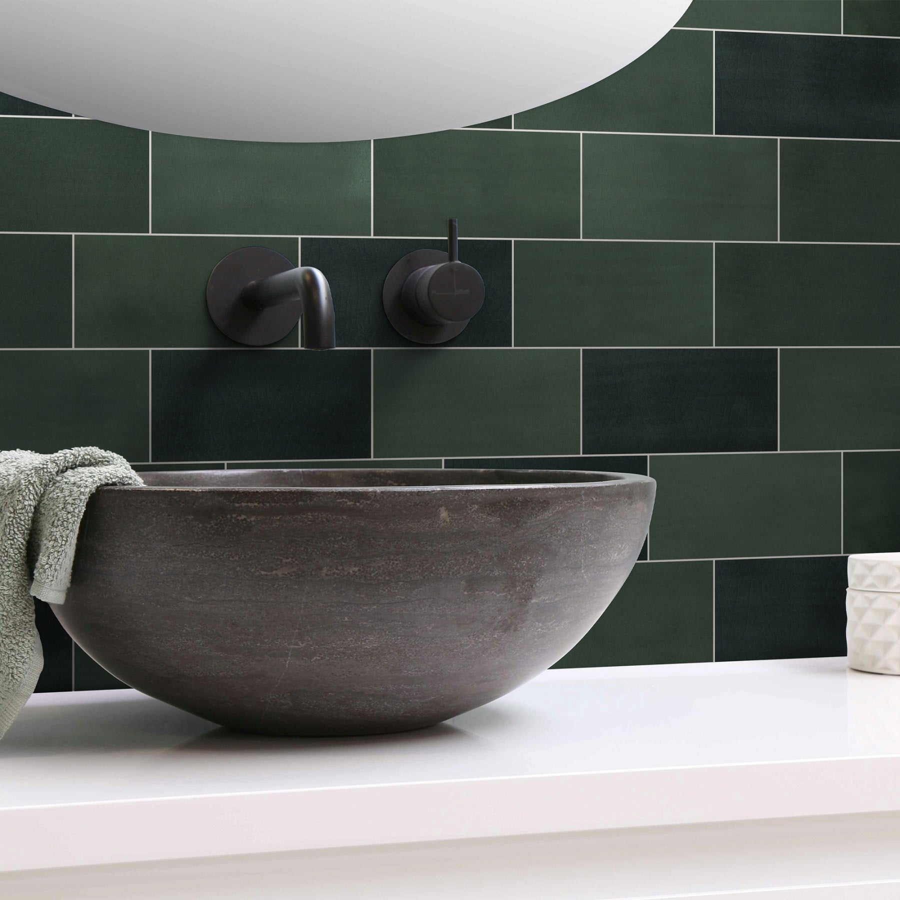 3x6" Green Subway Peel and Stick Backsplash Tile