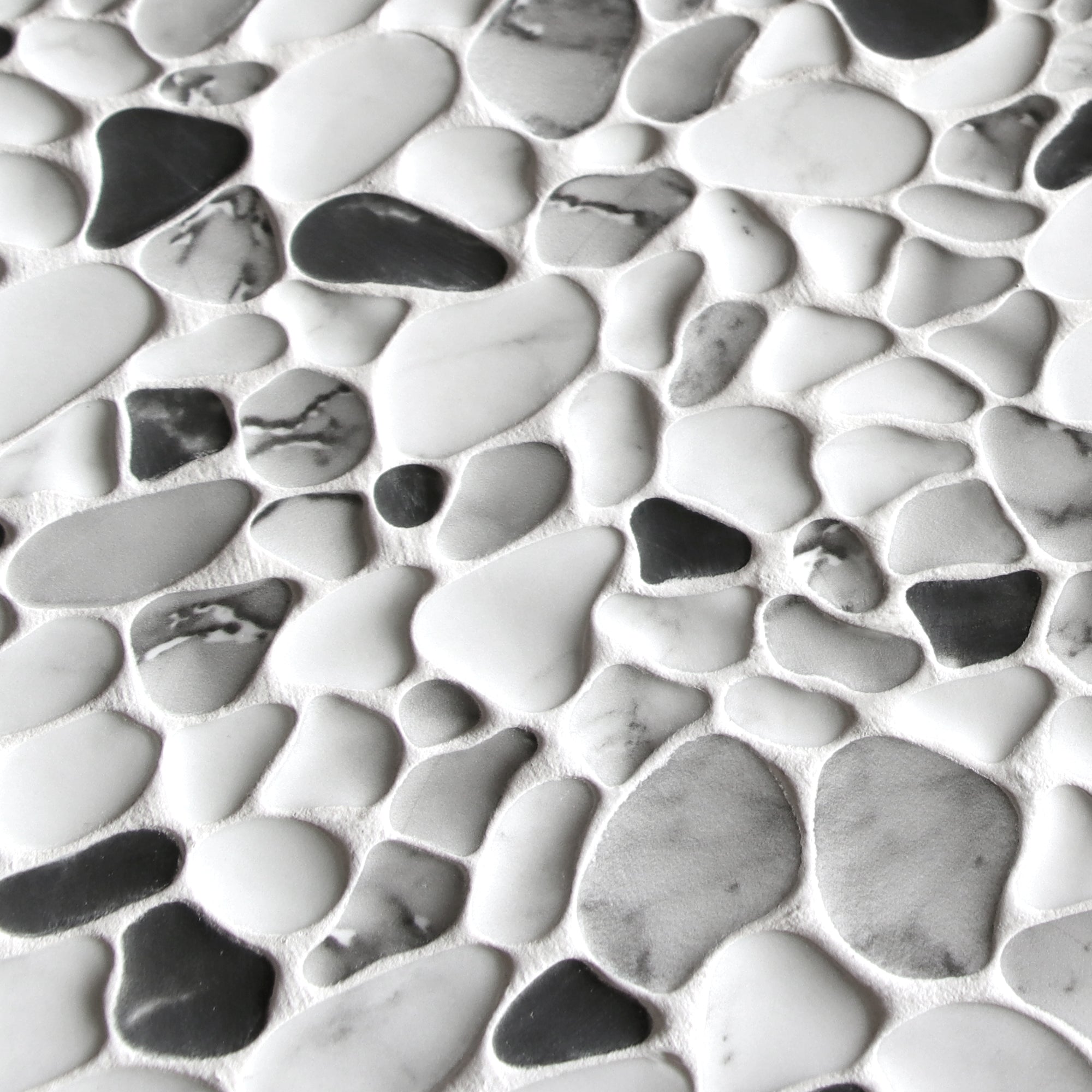 Pebble Grey Mix Recycled Glass Floor and Wall Mosaic Tile