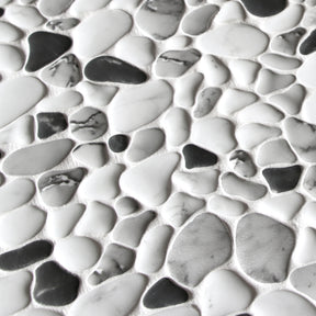 Pebble Grey Mix 12"x12" Recycled Glass Floor And Wall Mosaic Tile