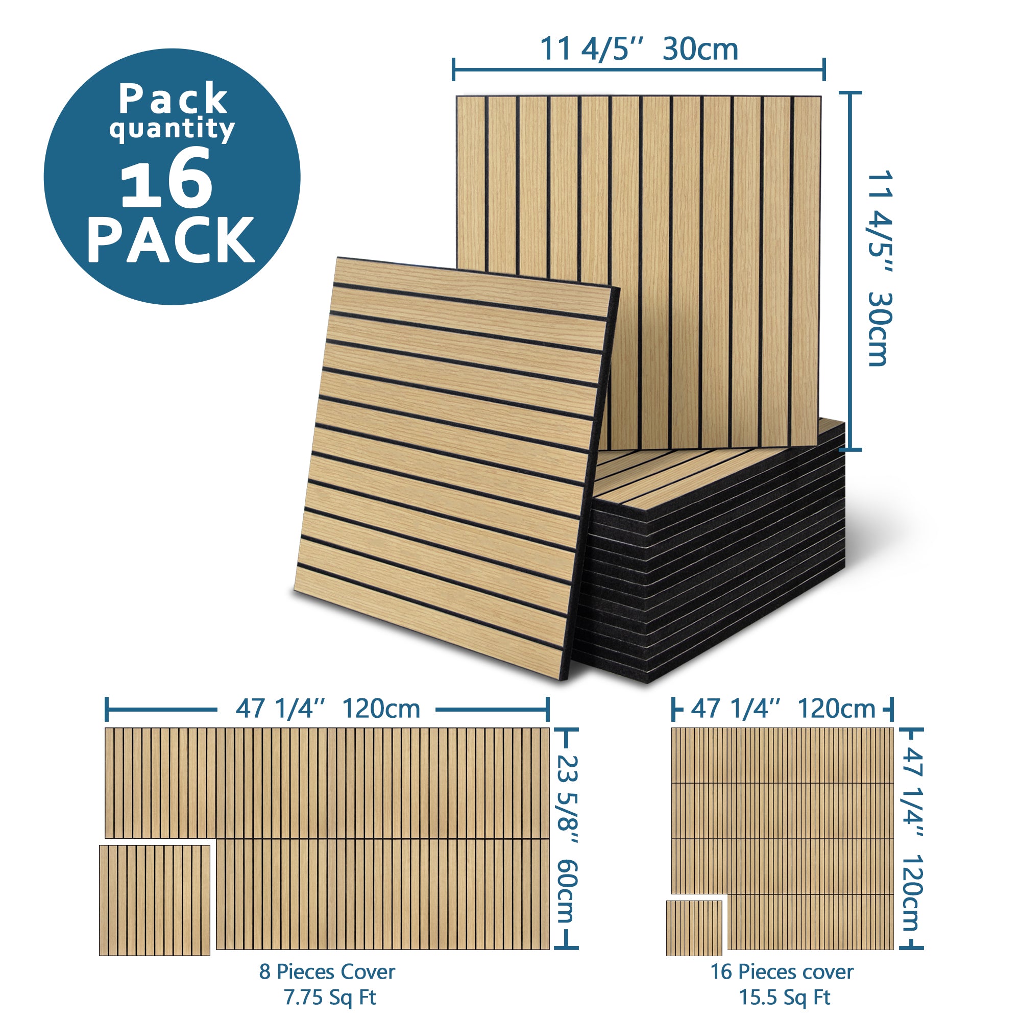 Natural Oak PET Peel and Stick Acoustic Wall Paneling