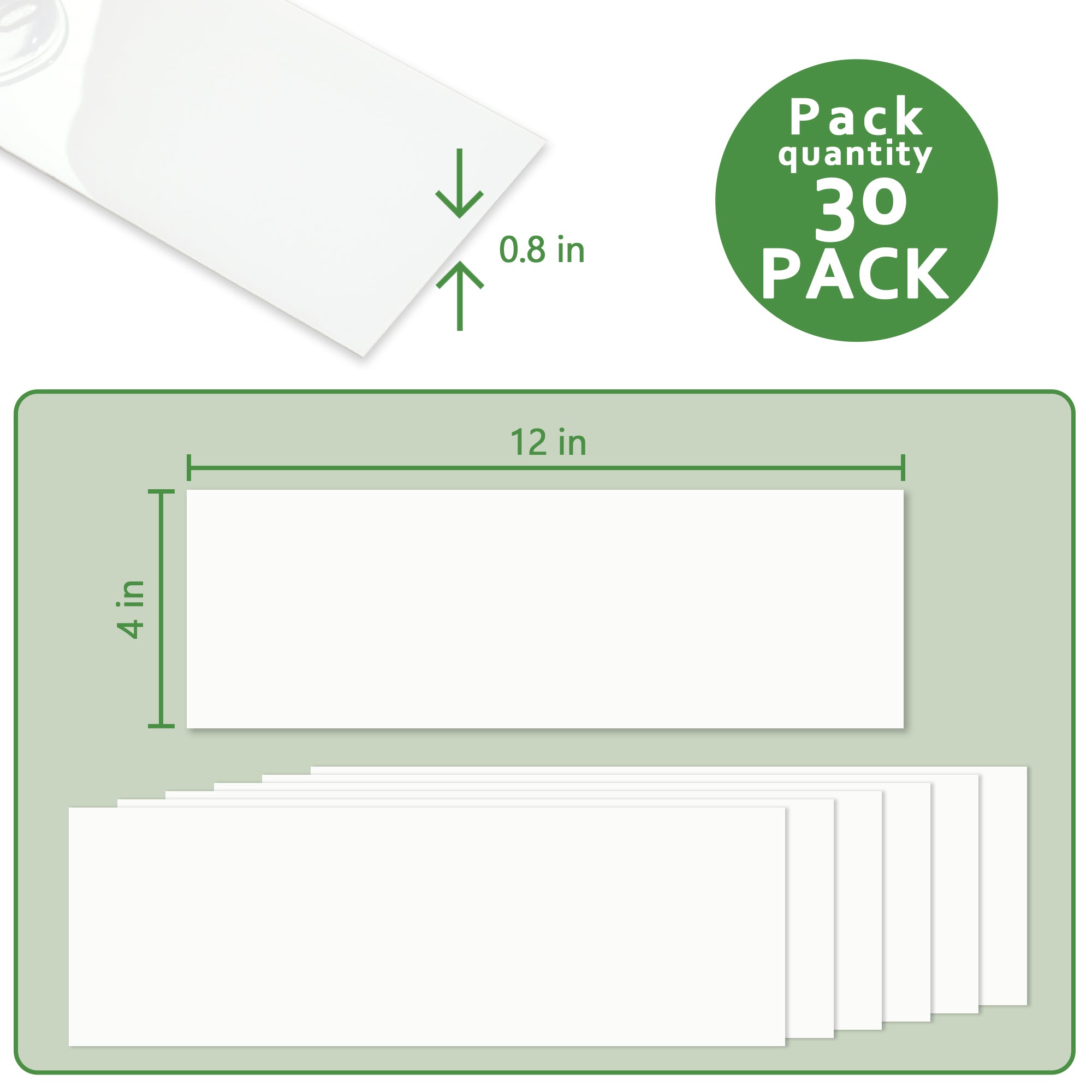 4x12" Subway Pure White Peel and Stick Backsplash Tile