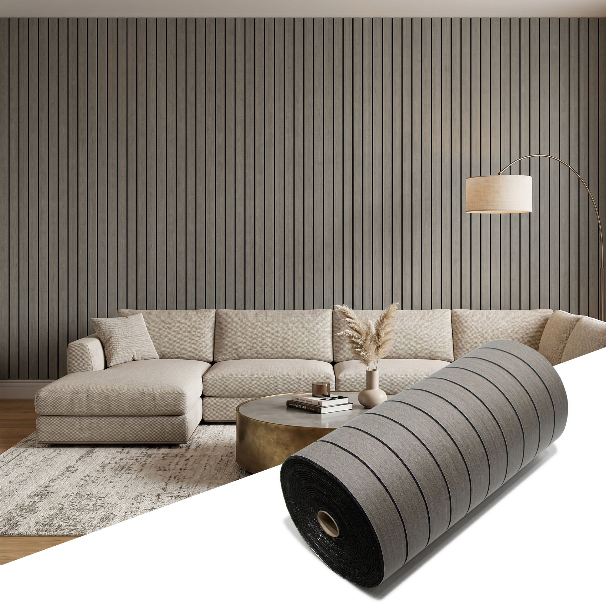 Gray Wood Grain Peel and Stick Wall Paneling Roll
