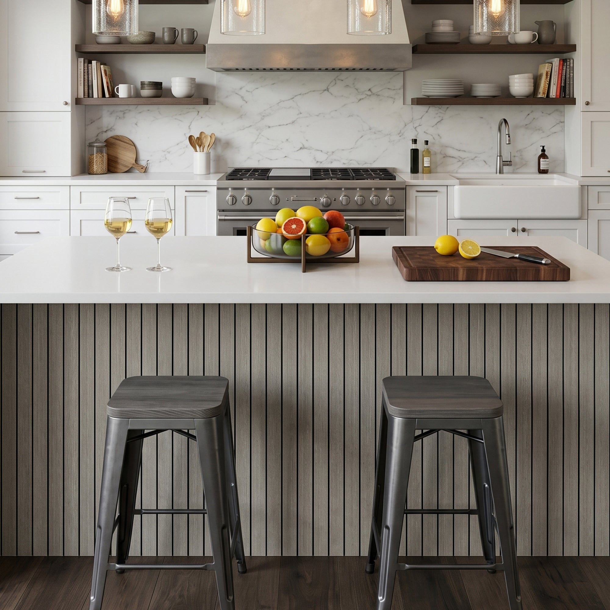 Gray Wood Grain Peel and Stick Wall Paneling Roll