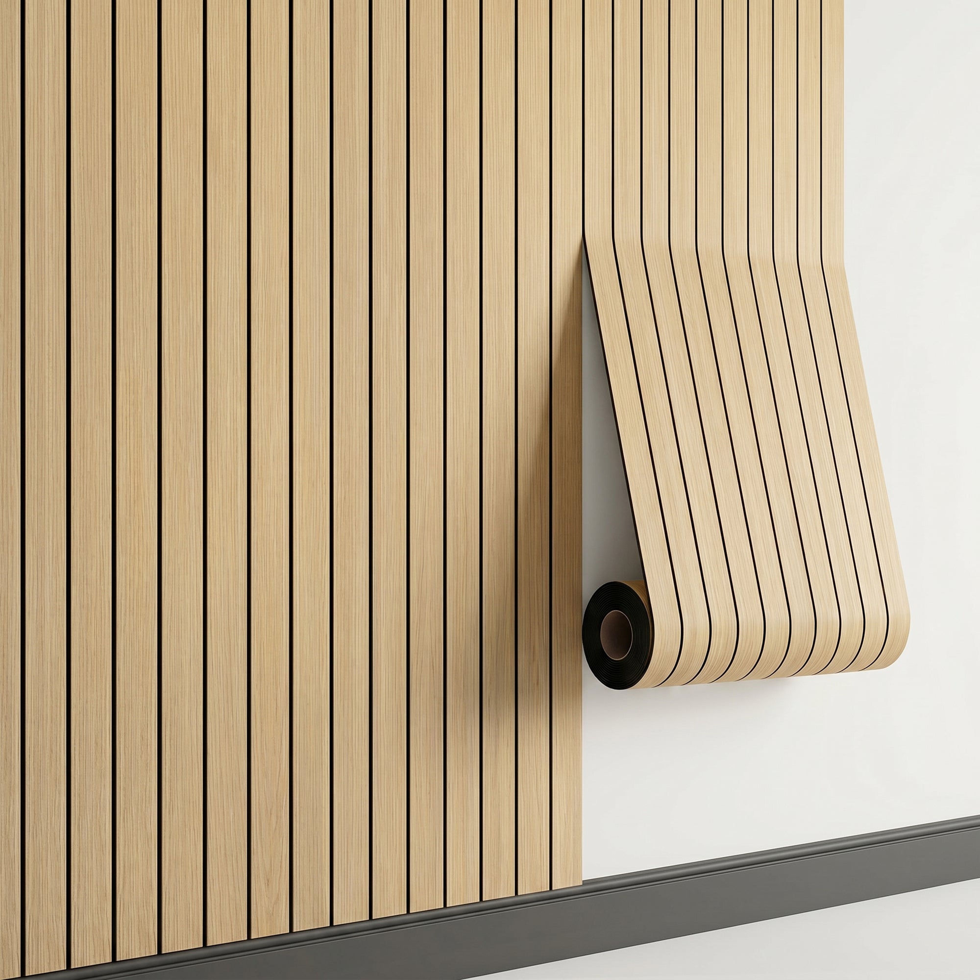 Natural Oak Wood Grain Peel and Stick Wall Paneling Roll