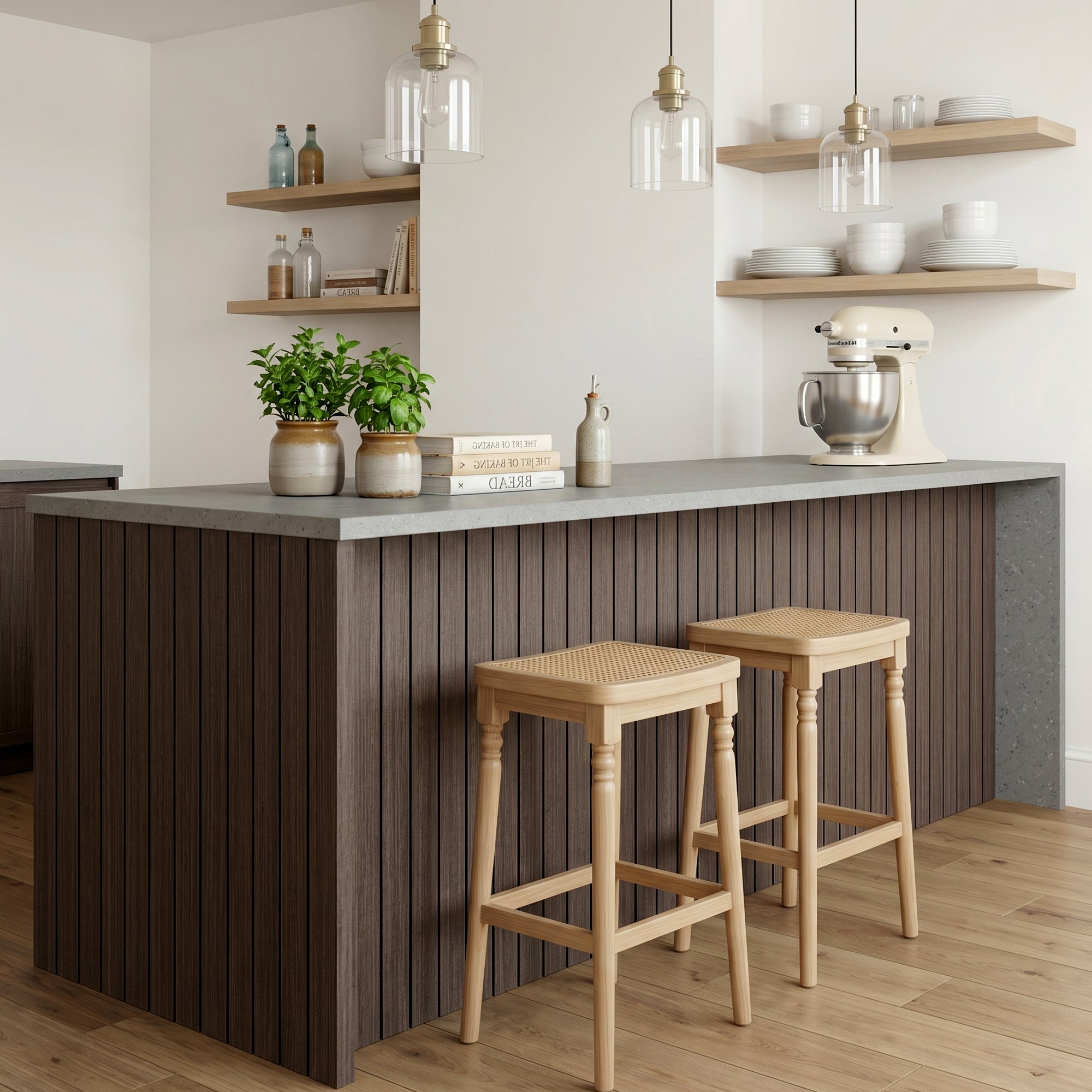 Walnut Wood Grain Peel and Stick Wall Paneling Roll