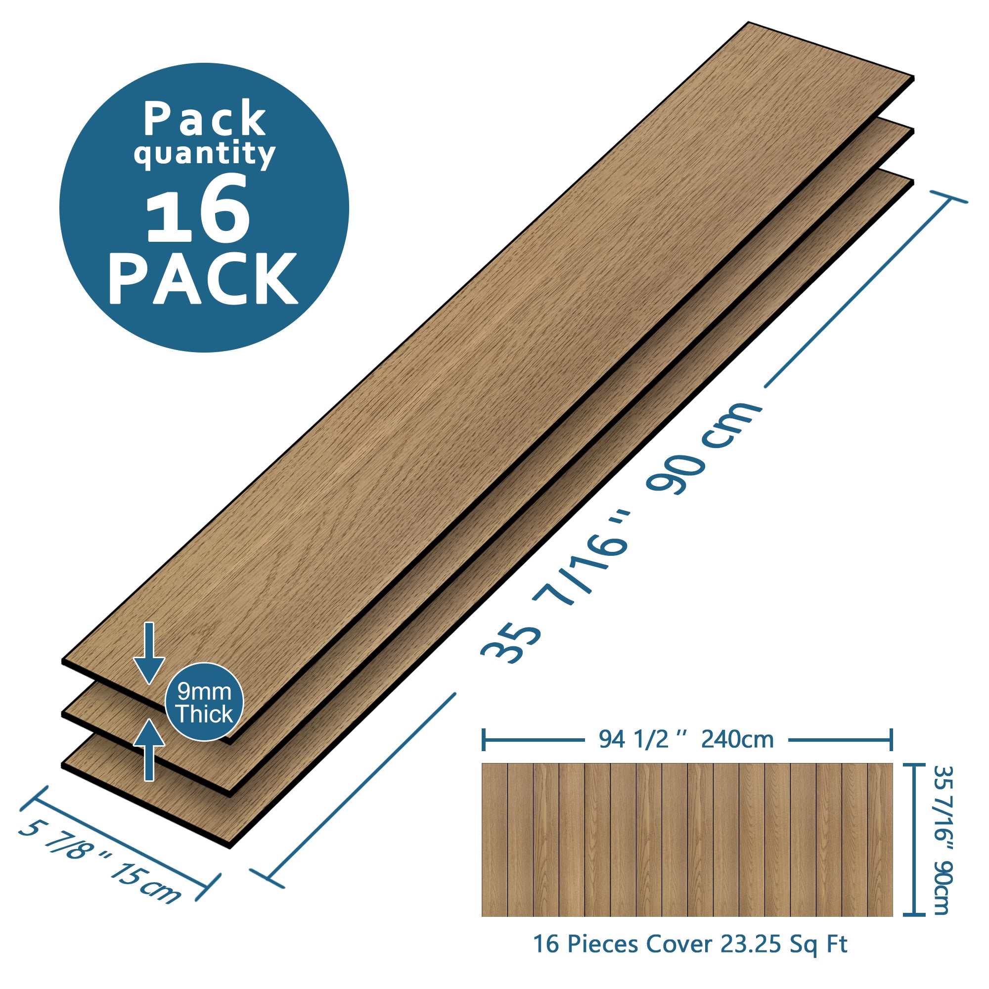 Natural Oak Peel and Stick Acoustic Wall Plank