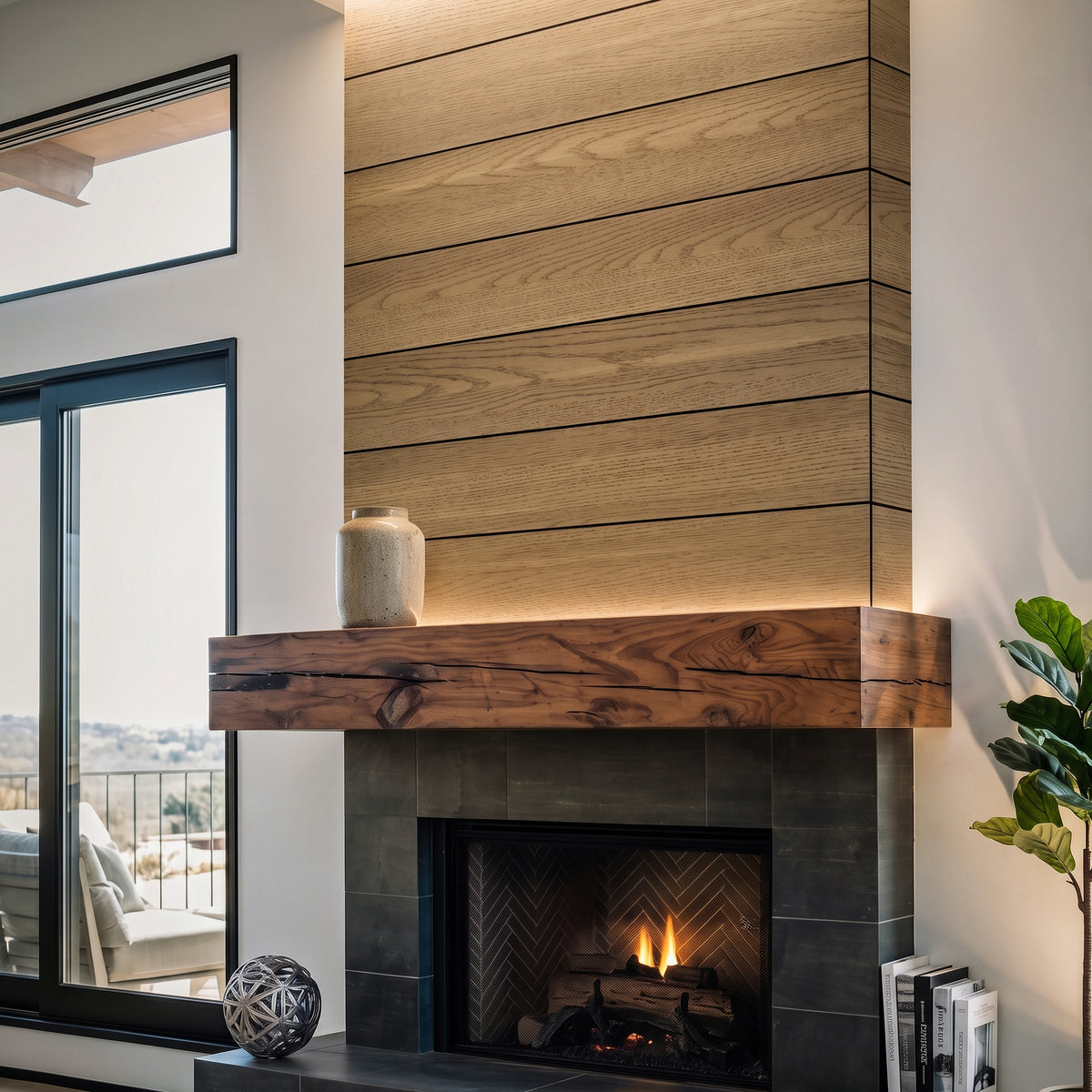 Natural Oak Peel and Stick Acoustic Wall Plank
