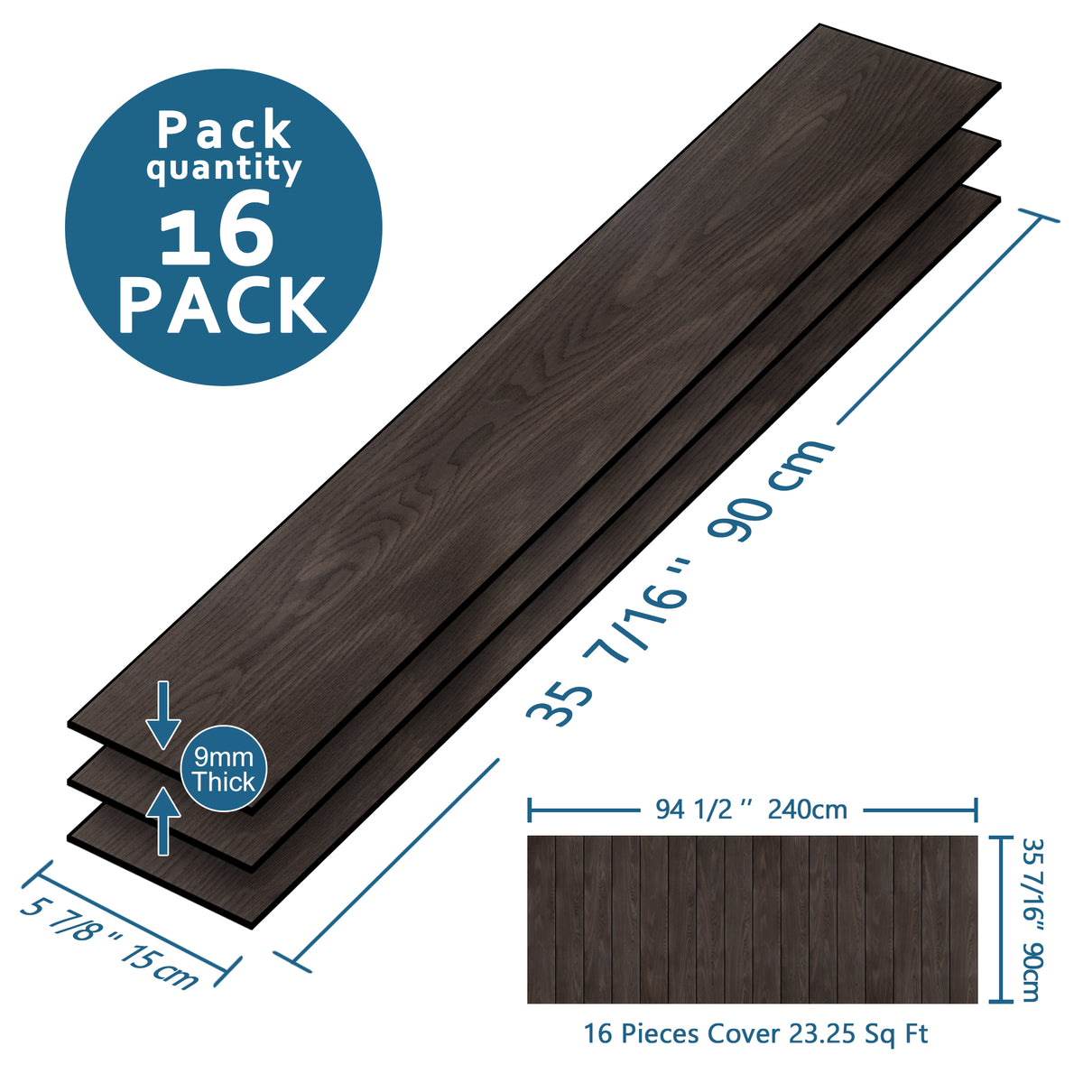 Smoke Oak Peel and Stick Acoustic Wall Plank
