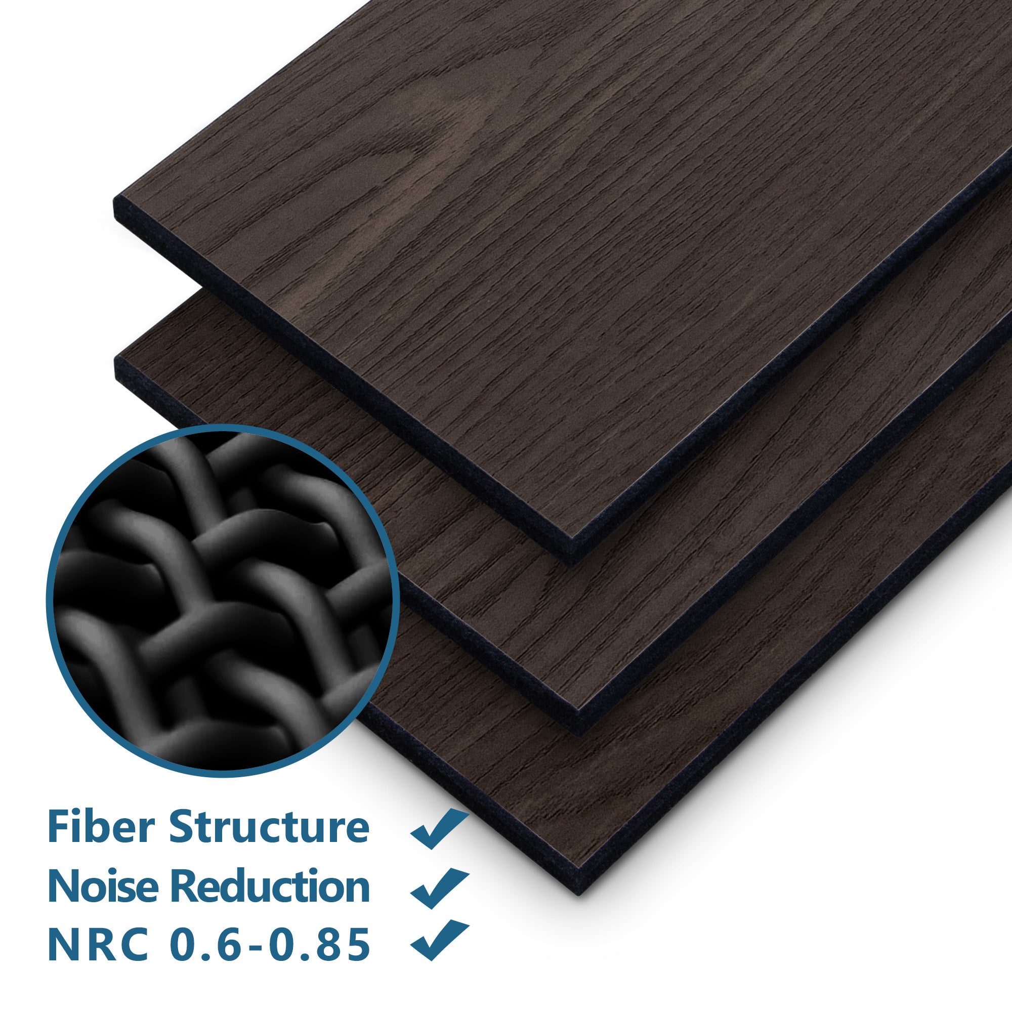 Smoke Oak Peel and Stick Acoustic Wall Plank
