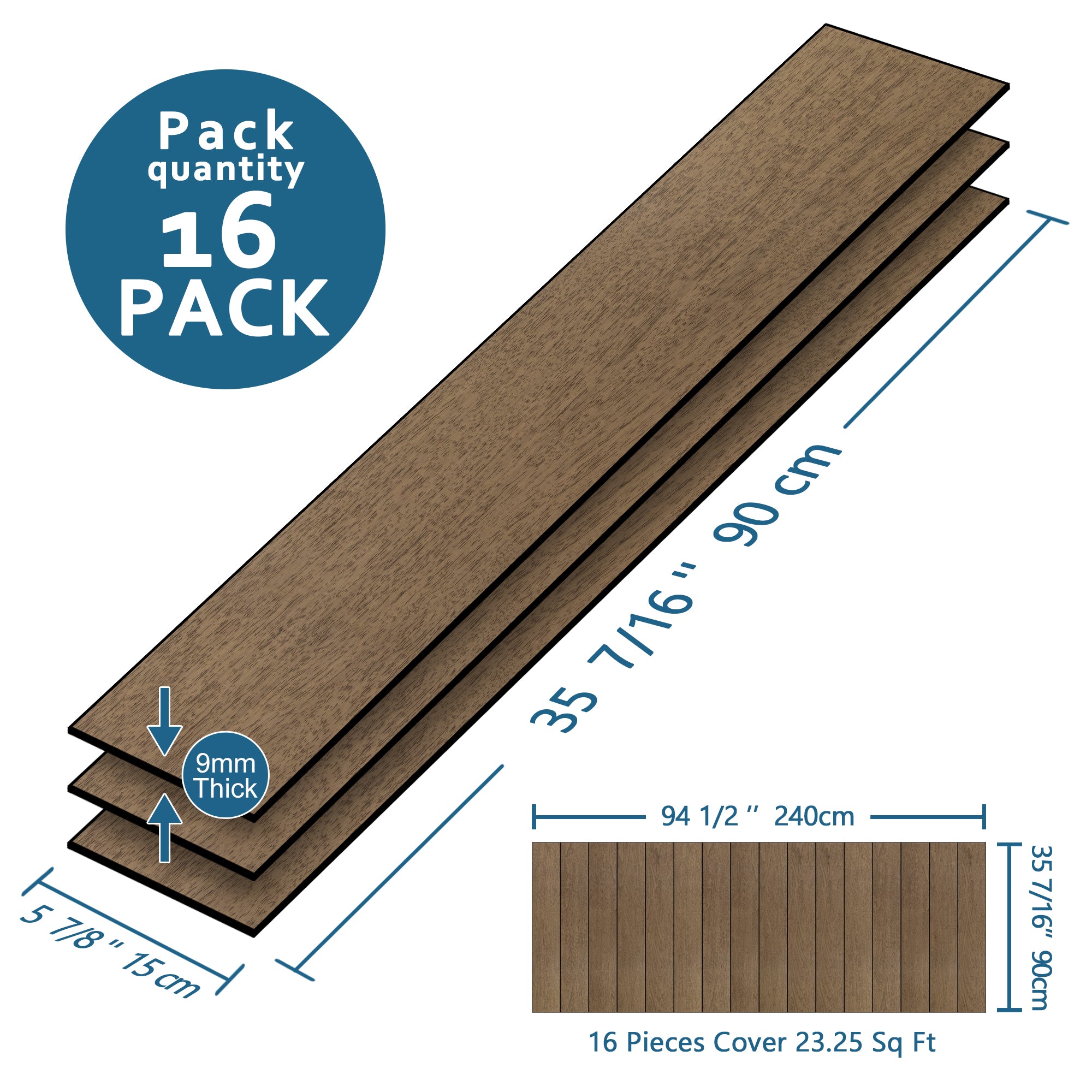 Walnut Peel and Stick Acoustic Wall Plank