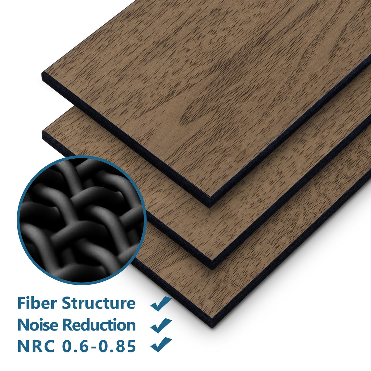 Walnut Peel and Stick Acoustic Wall Plank