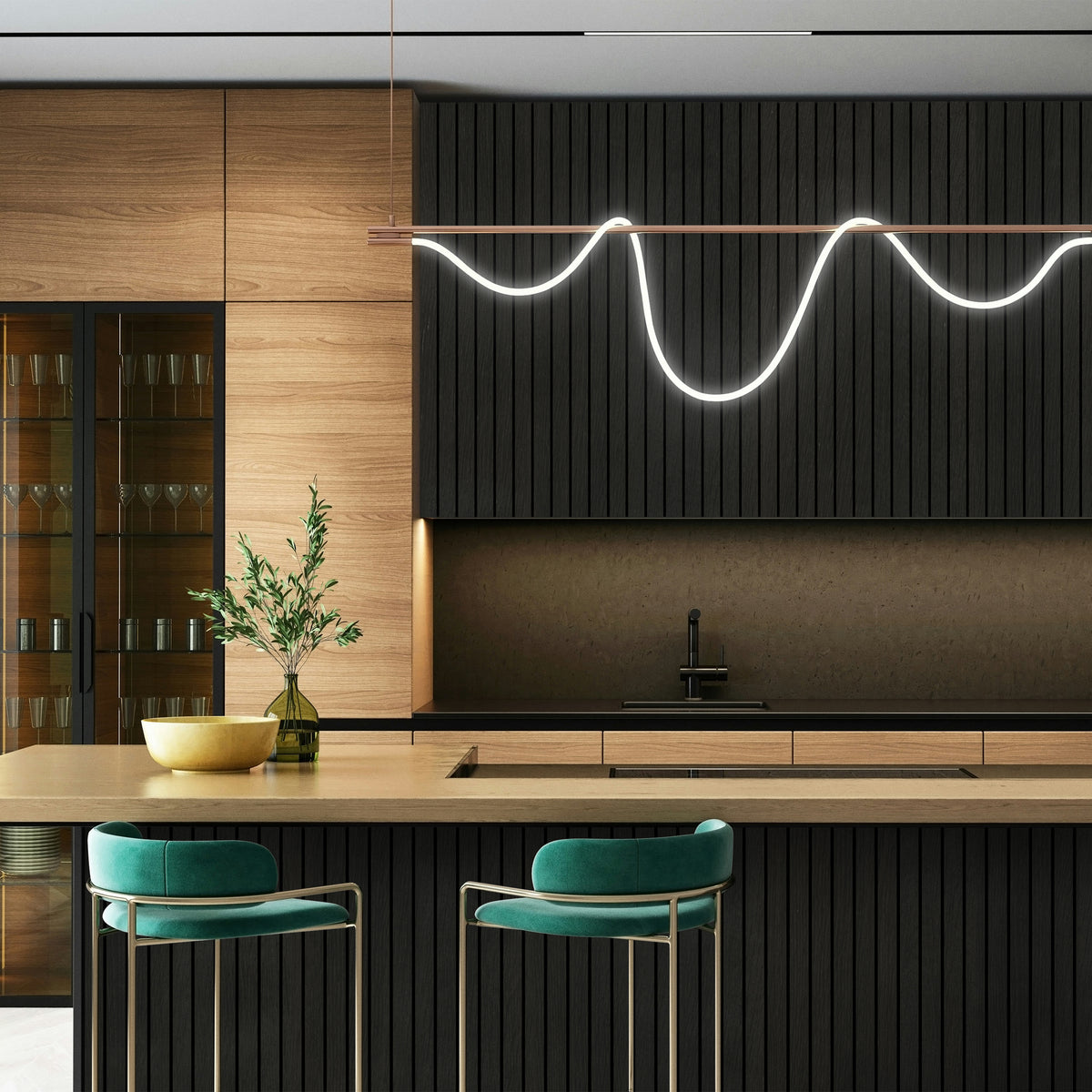 Black Oak Wood Slat Acoustic Panels Decorative Wall Paneling