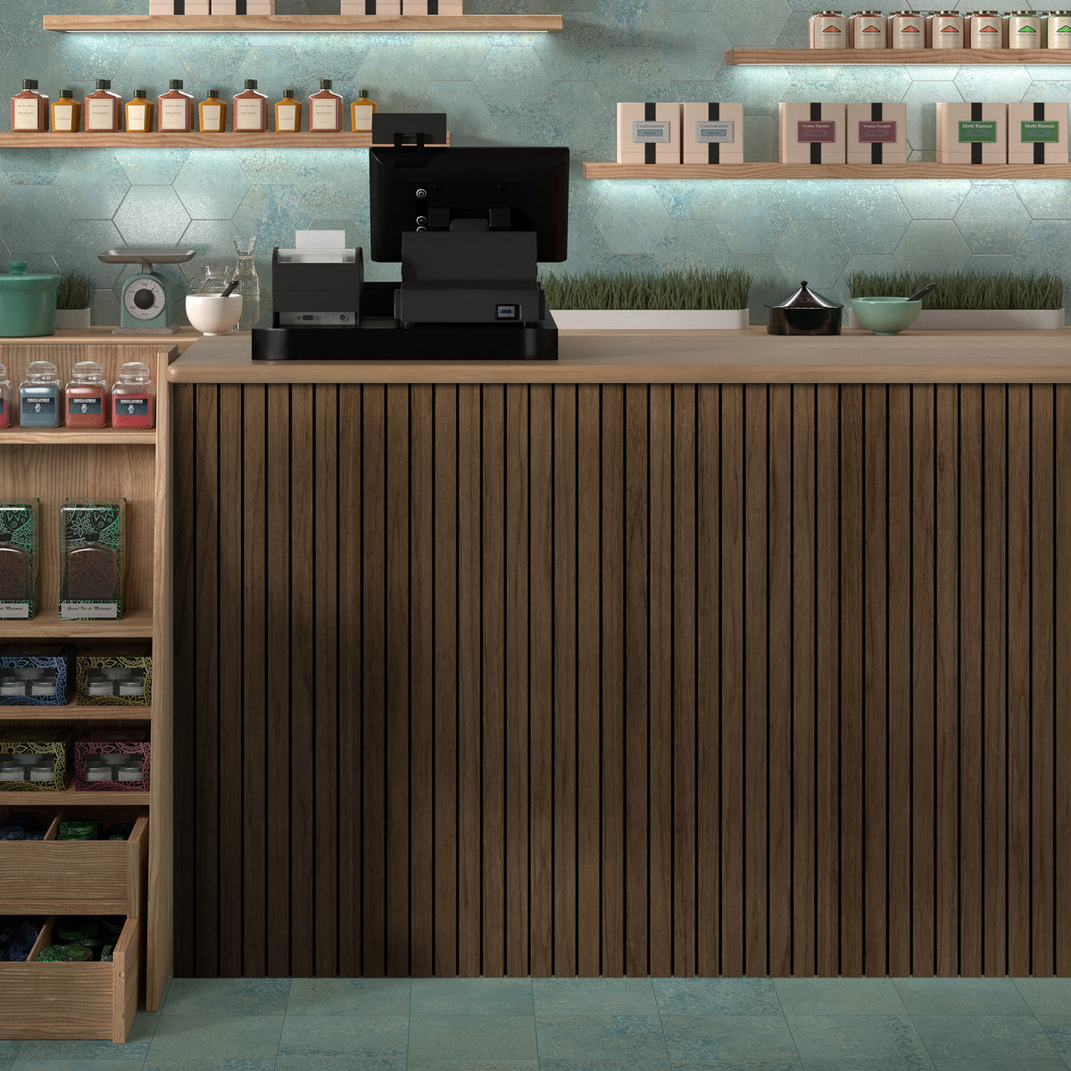 Walnut Wood Slat Acoustic Panels Decorative Wall Paneling