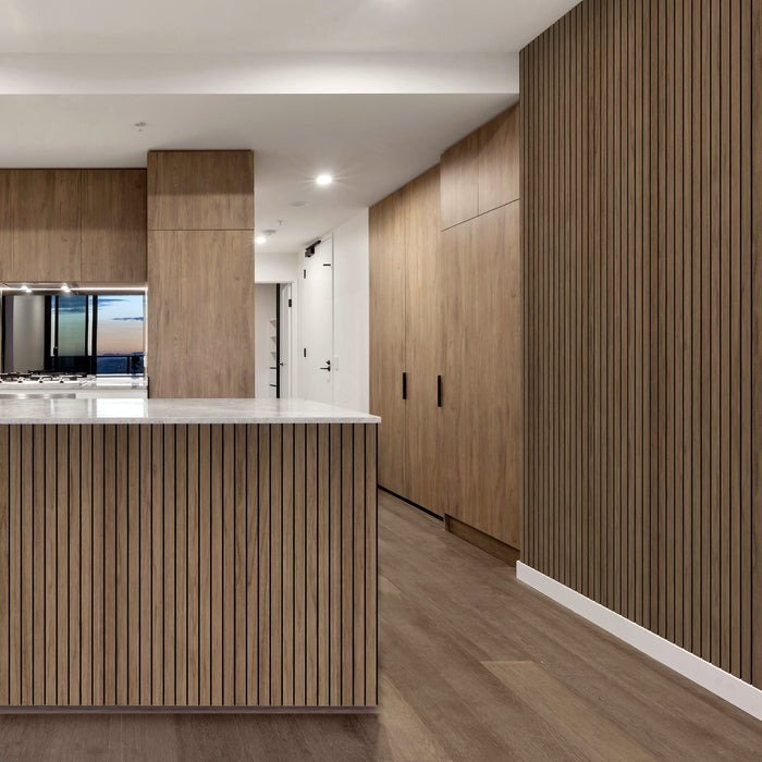 Walnut Wood Slat Acoustic Panels Decorative Wall Paneling