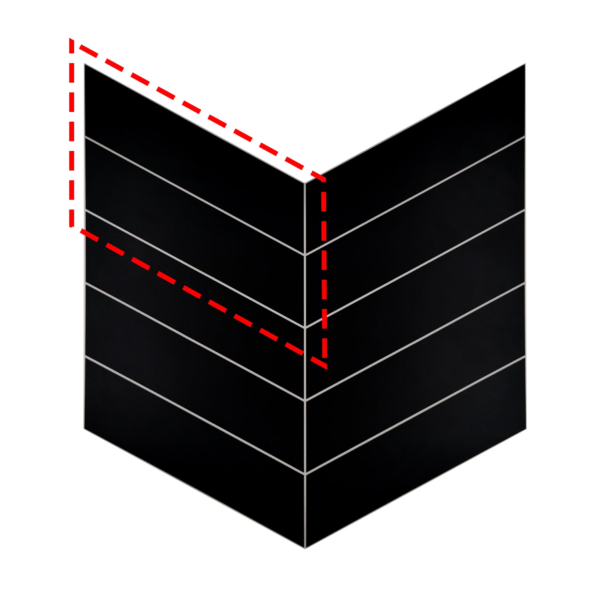 12.2" x 13.4" Chevron Black Peel and Stick Tile