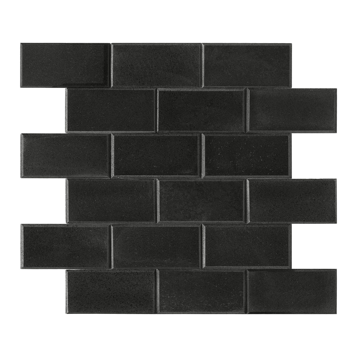 Subway Black Natural Marble Peel and Stick Backsplash Tile