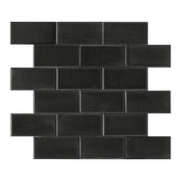 Subway Black Natural Marble Peel and Stick Backsplash Tile
