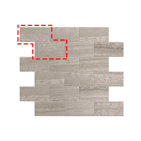 Subway Gray Wood Natural Marble Peel and Stick Backsplash Tile