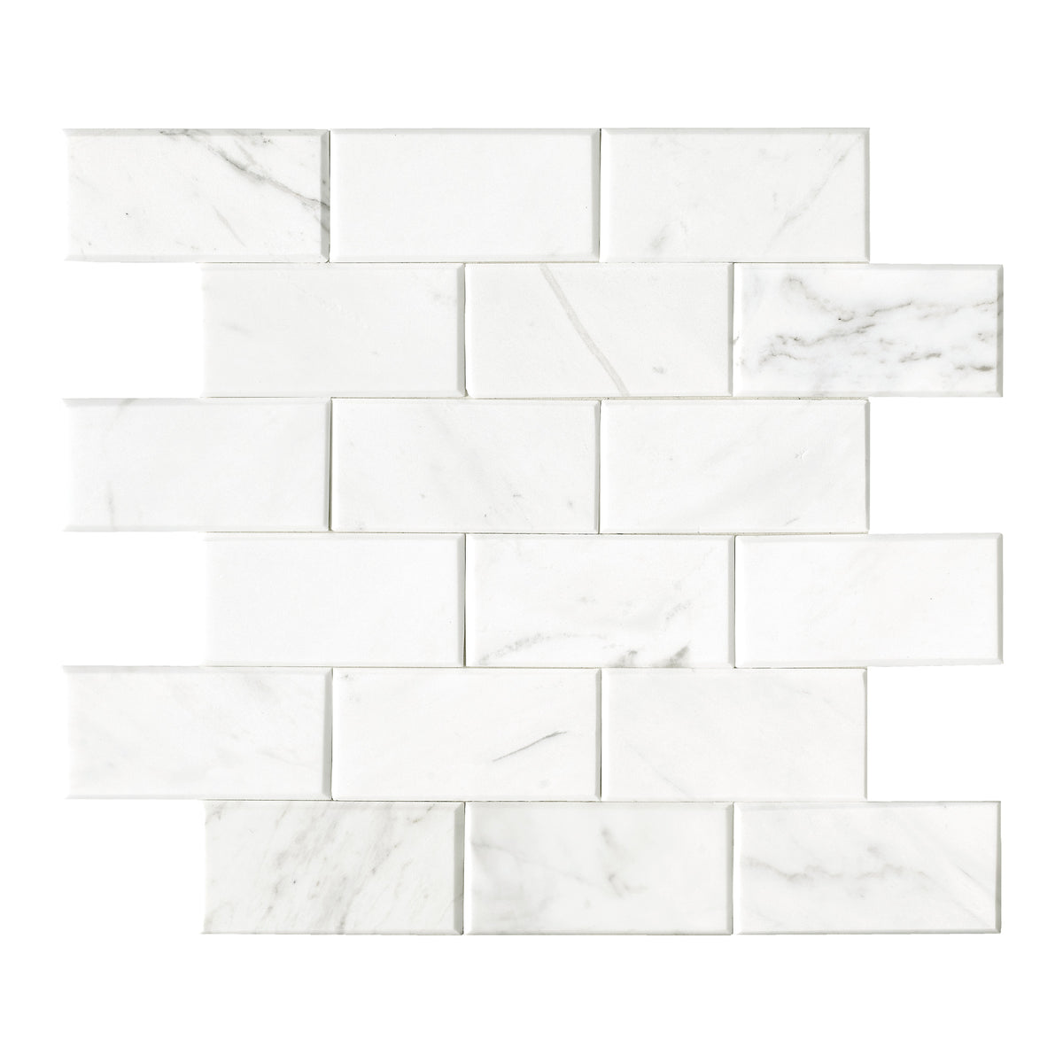 Subway Carrara White Natural Marble Peel and Stick Backsplash Tile