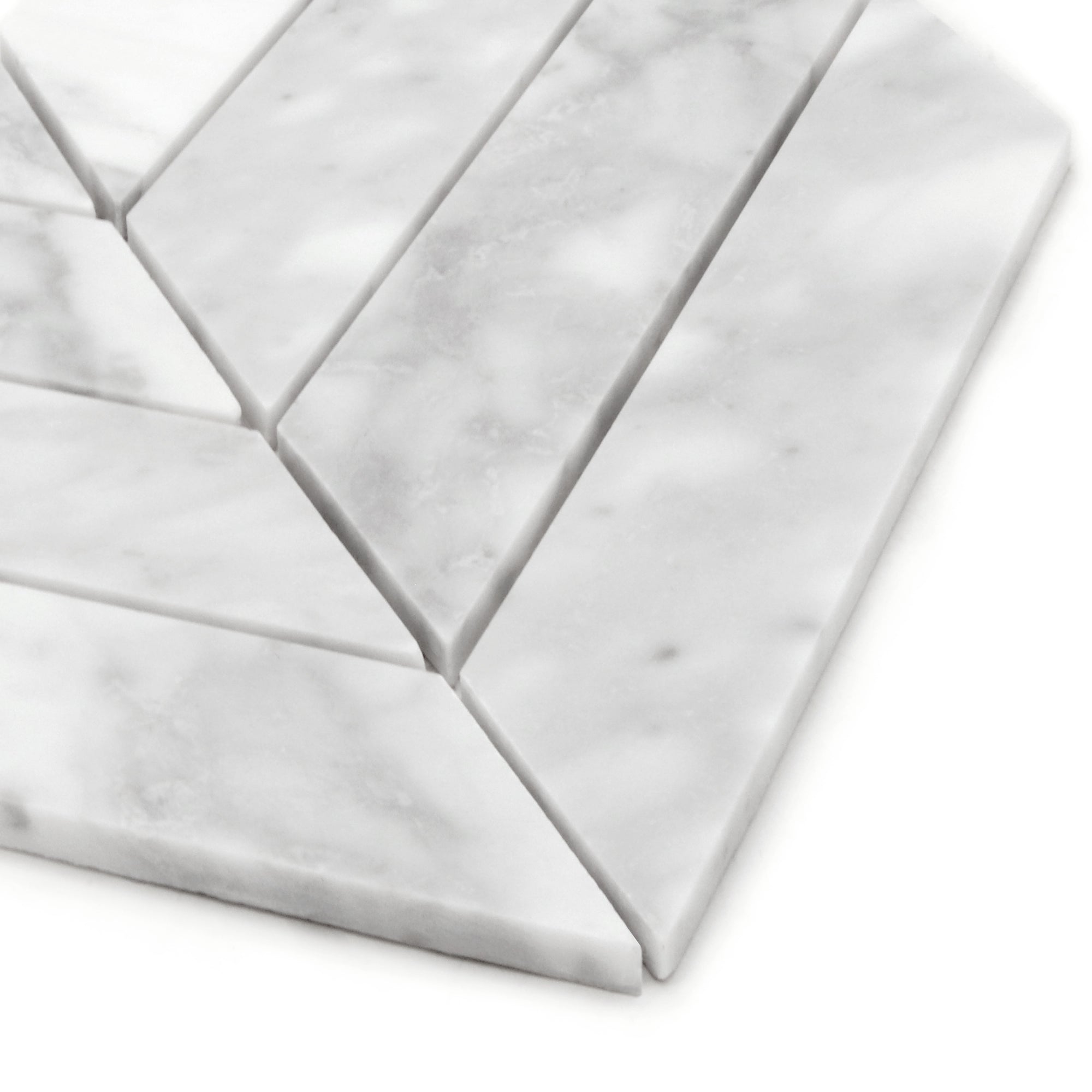 Carrara White Chevron Natural Marble Floor and Wall Mosaic Tile