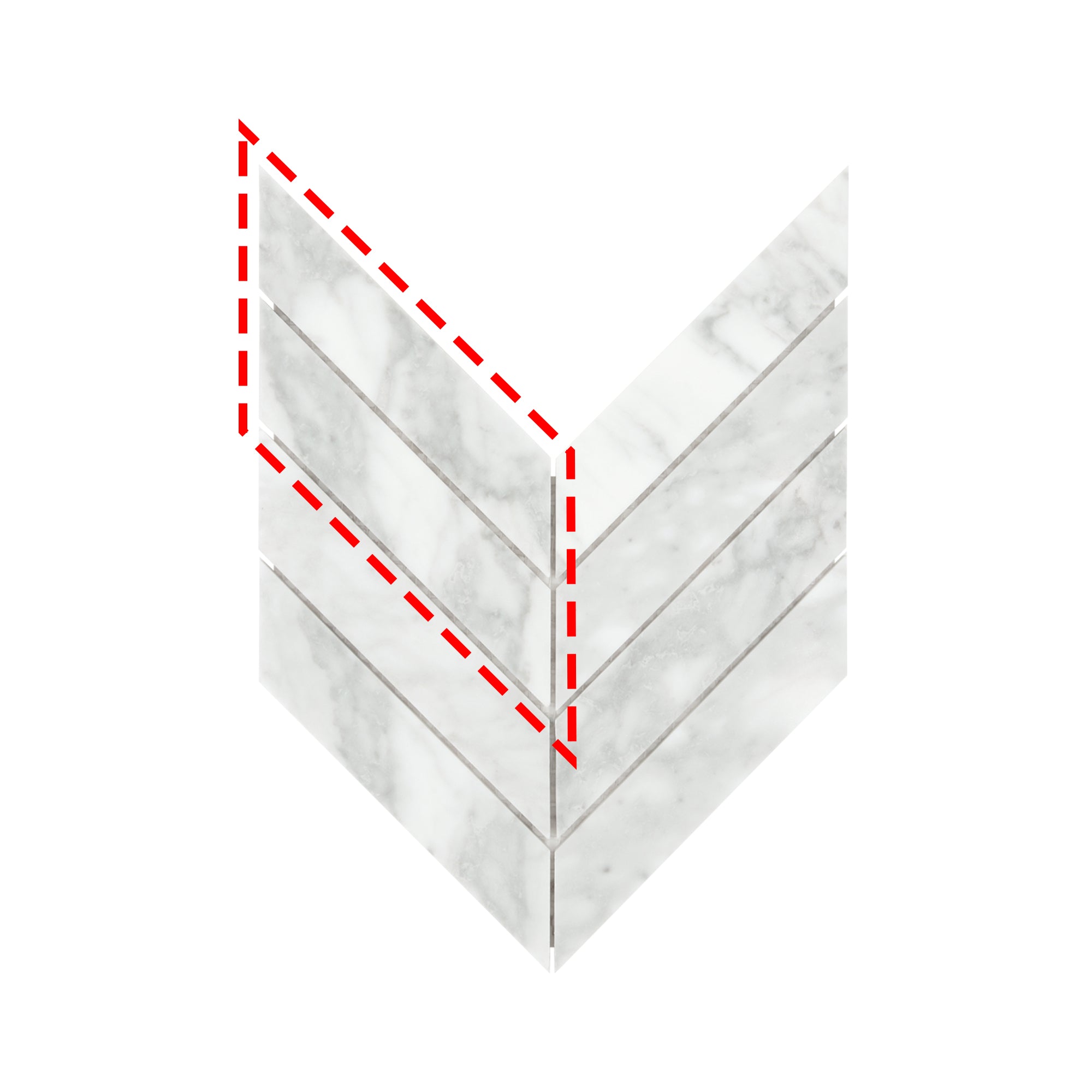 Carrara White Chevron Natural Marble Floor and Wall Mosaic Tile