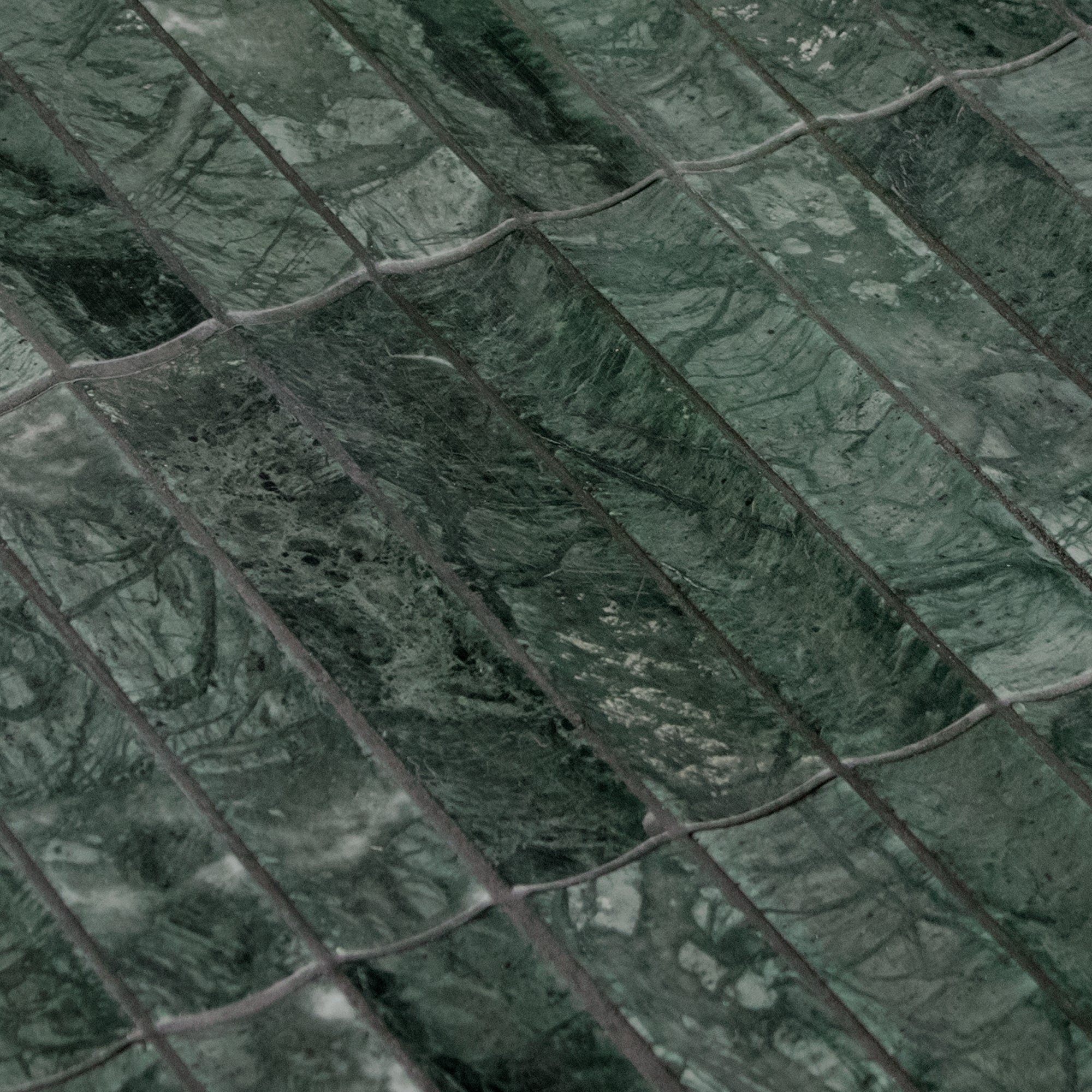 Stacked Indian Green Fluted Natural Marble Wall Mosaic Tile