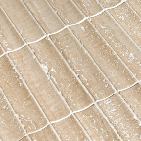 Stacked Travertino Flucted Natural Marble Wall Mosaic Tile