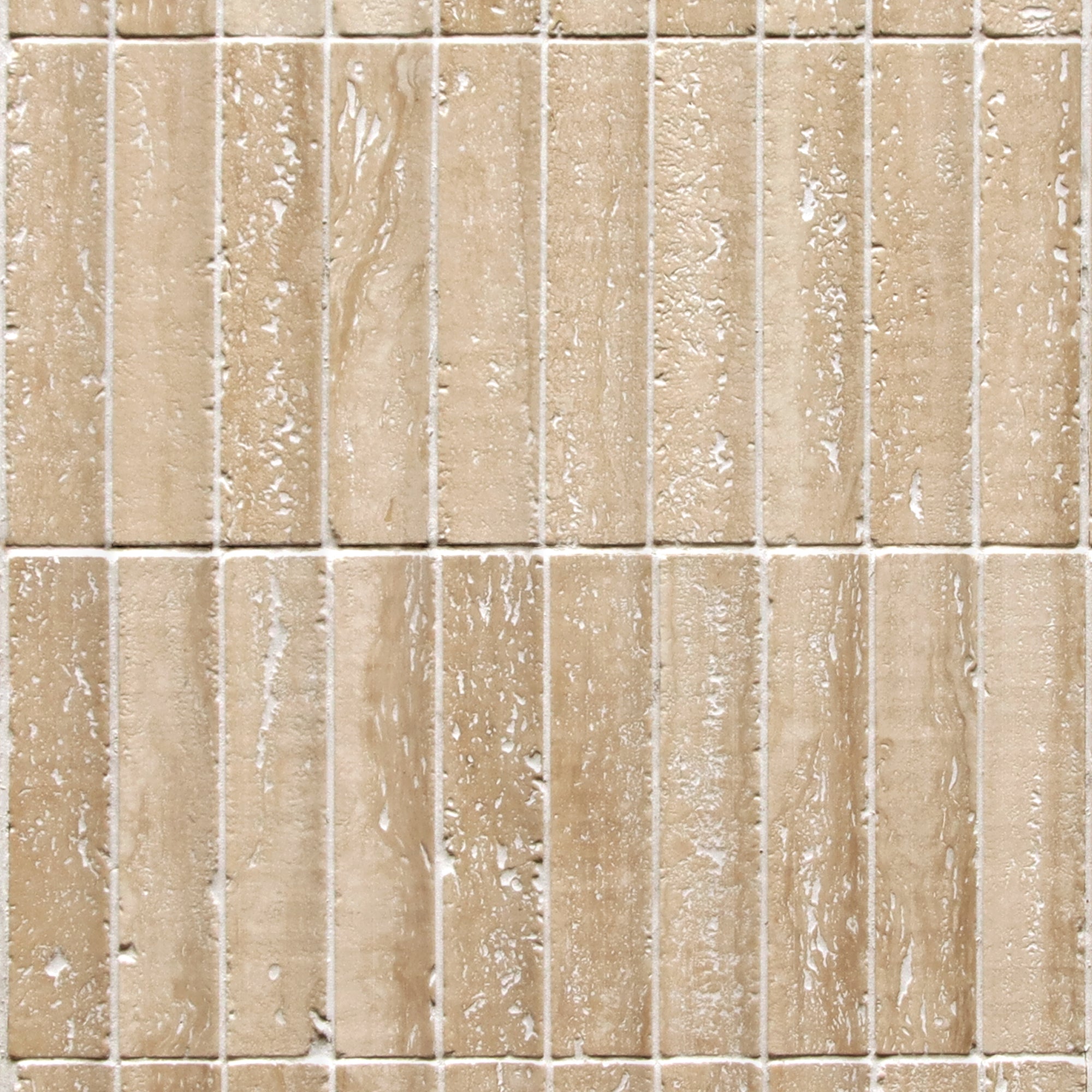 Stacked Travertino Fluted Natural Marble Wall Mosaic Tile