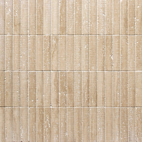 Stacked Travertino Flucted Natural Marble Wall Mosaic Tile
