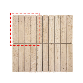 Stacked Travertino Flucted Natural Marble Wall Mosaic Tile