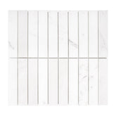Stacked White Calacatta Flucted Natural Marble Wall Mosaic Tile