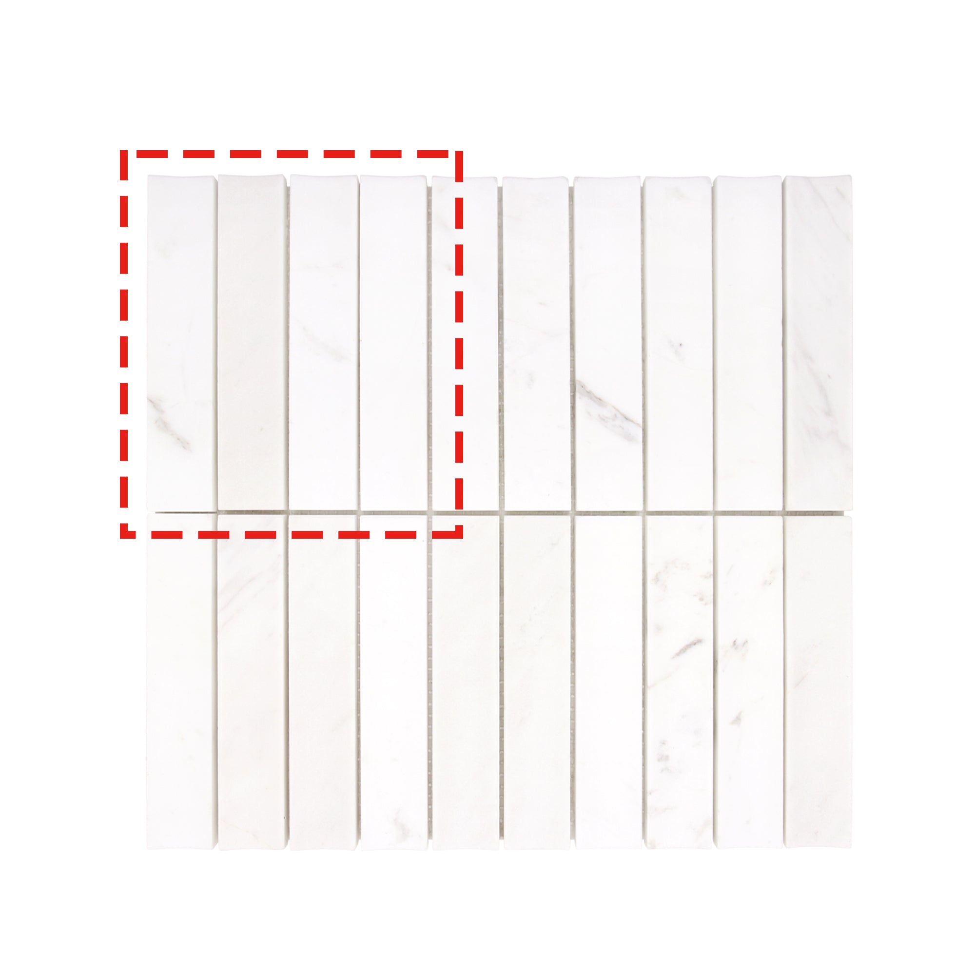 Stacked White Calacatta Fluted Natural Marble Wall Mosaic Tile